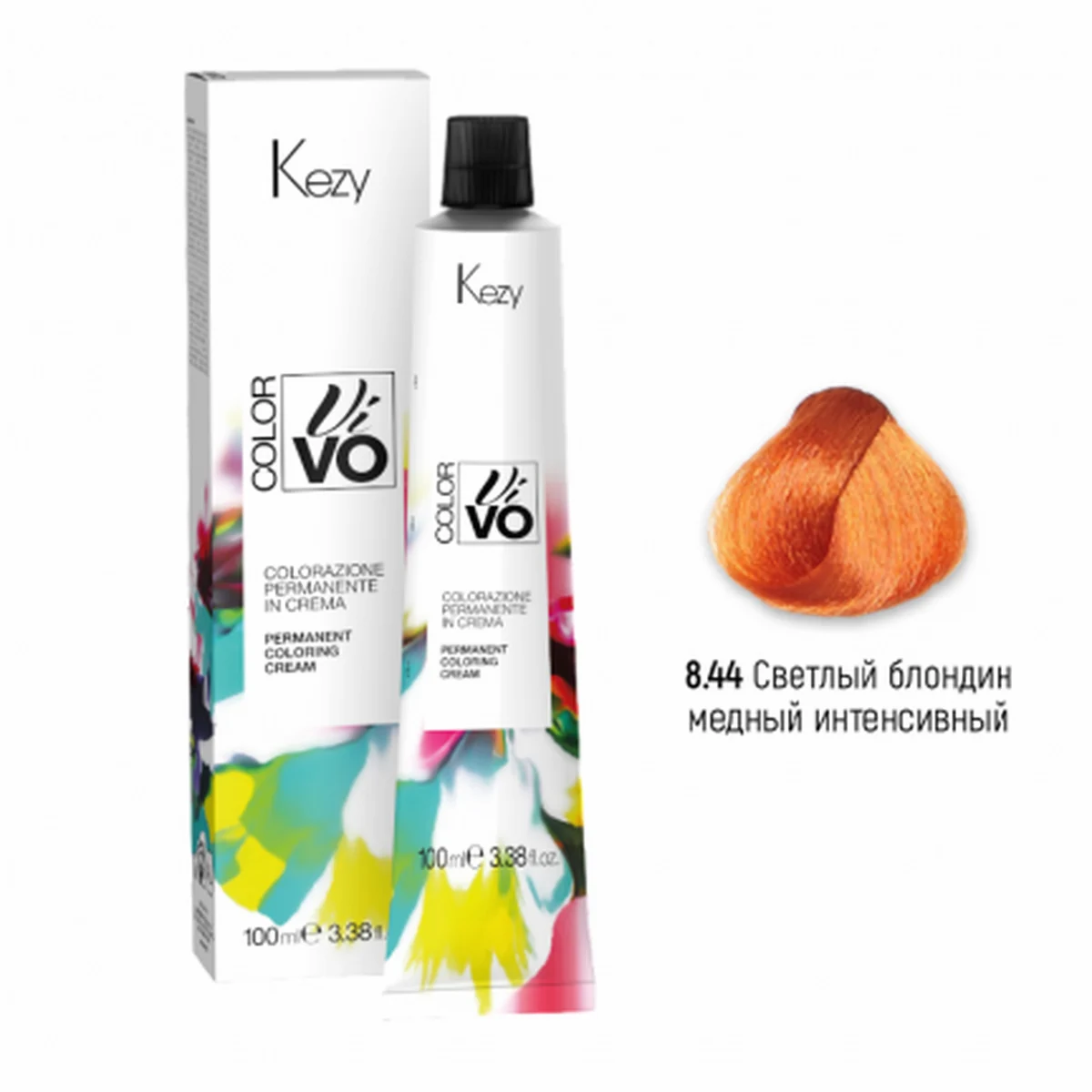 Kezy Kezy, Крем-краска Color Vivo 8.44 Светлый блондин медный интенсивный, 100 мл