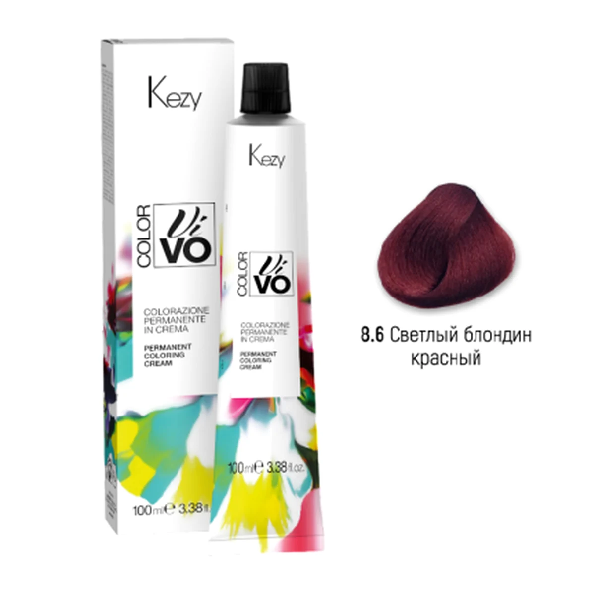 Kezy Kezy, Крем-краска Color Vivo 8.6 Светлый блондин красный, 100 мл