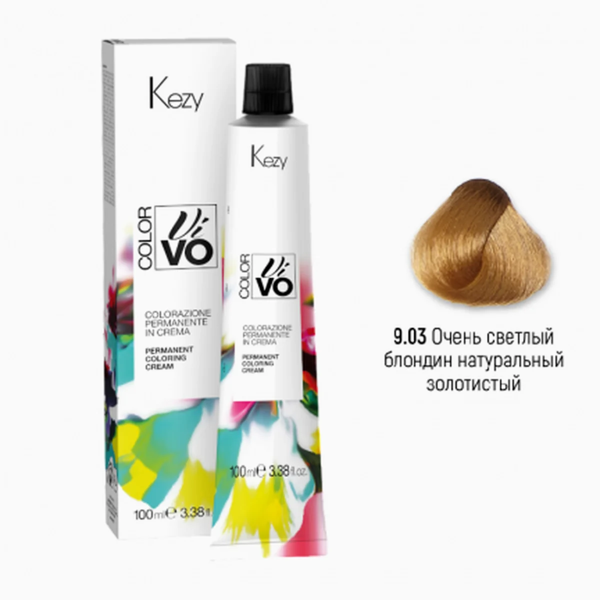 Kezy Kezy, Крем-краска Color Vivo 9.03 Очень светлый блондин натуральный золотистый, 100 мл