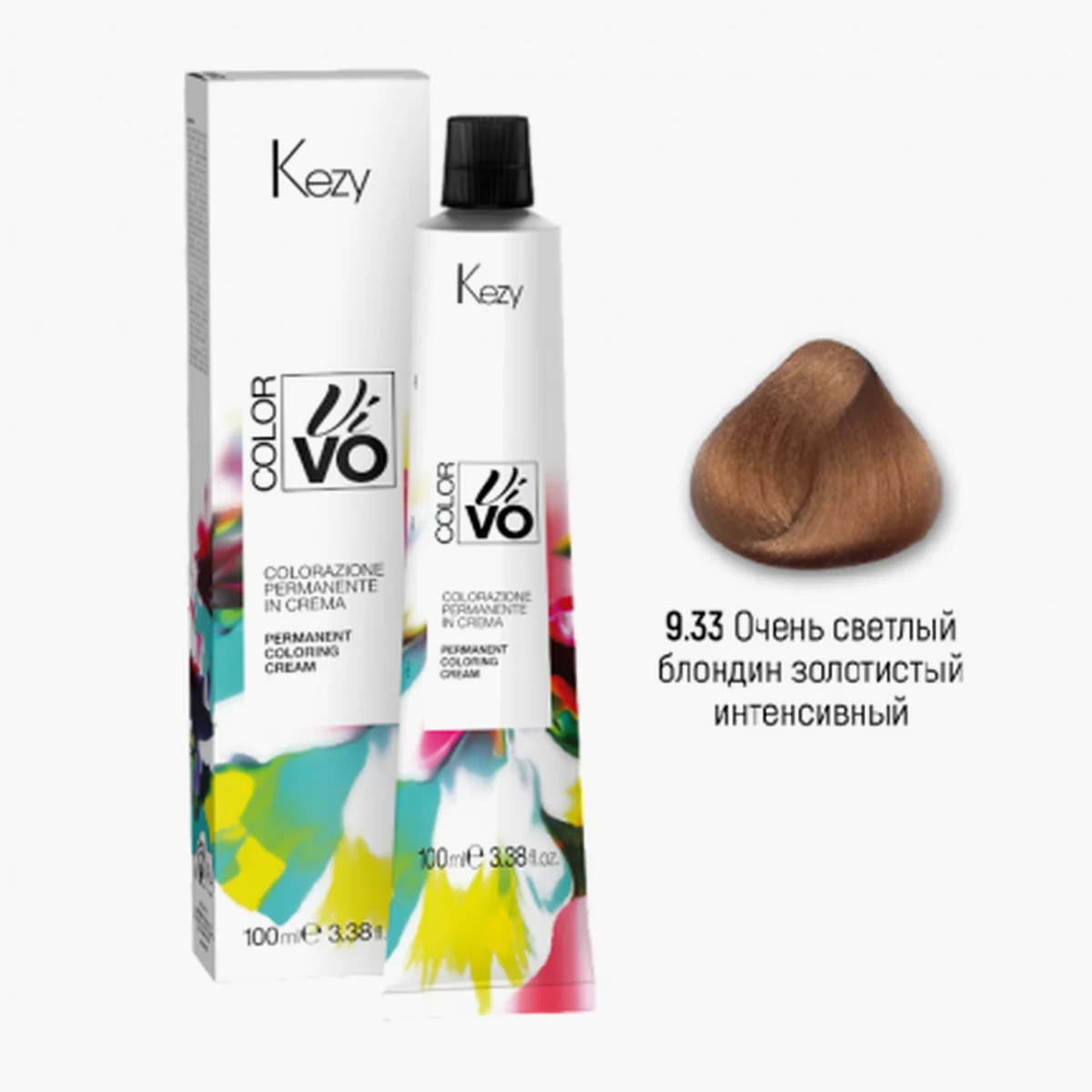 Kezy Kezy, Крем-краска Color Vivo 9.33 Очень светлый блондин золотистый интенсивный, 100 мл