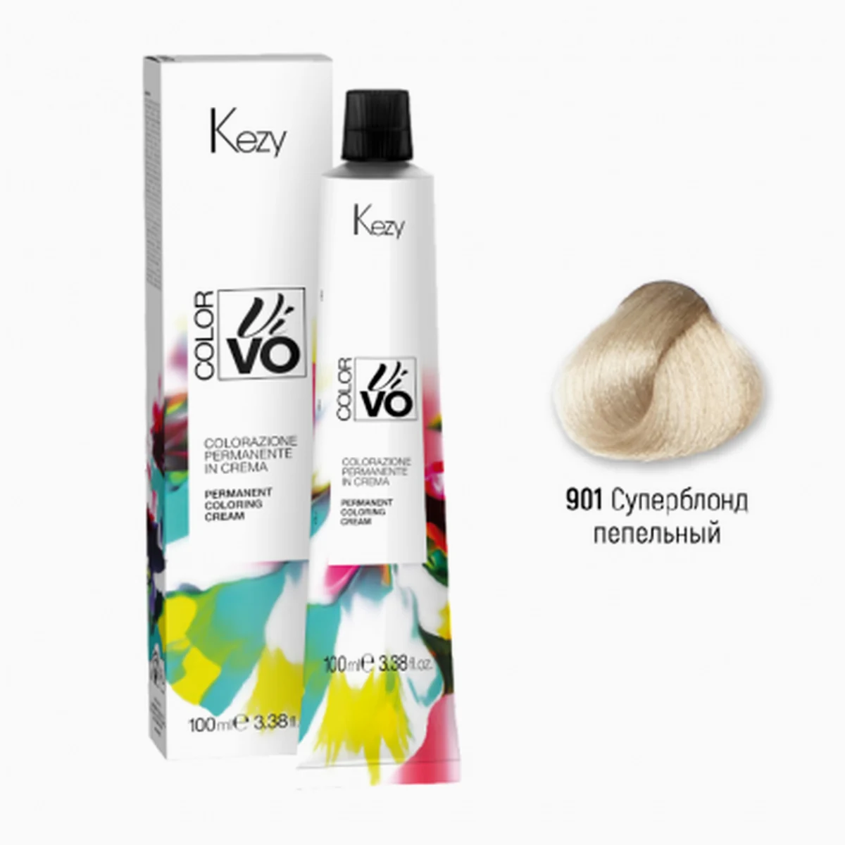 Kezy Kezy, Крем-краска Color Vivo 901 Суперблонд пепельный, 100 мл