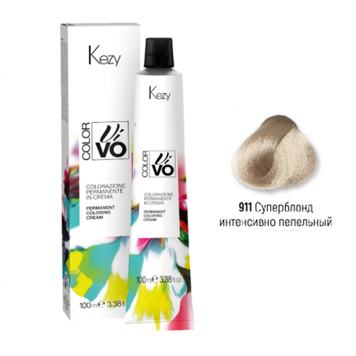 Kezy Kezy, Крем-краска Color Vivo 911 Суперблонд интенсивно пепельный, 100 мл