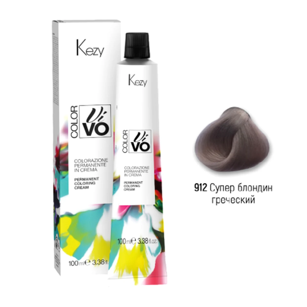 Kezy Kezy, Крем-краска Color Vivo 912 Супер блондин греческий, 100 мл