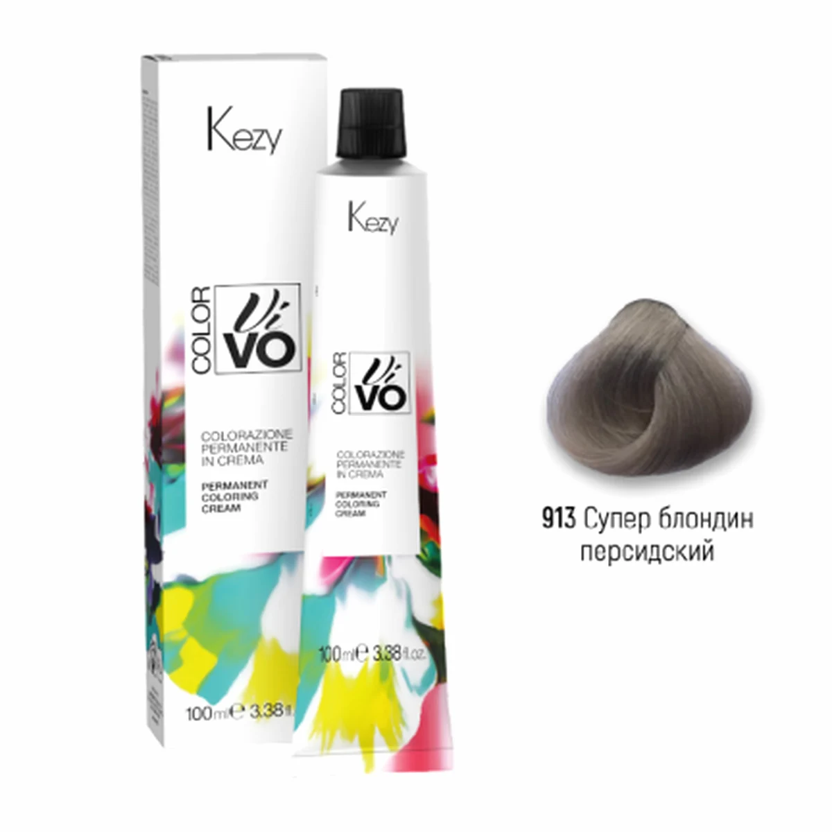 Kezy Kezy, Крем-краска Color Vivo 913 Супер блондин персидский, 100 мл