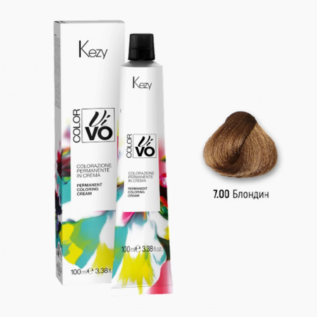Kezy Kezy, Крем-краска Color Vivo No Ammonia 7.00 Блондин “тон в тон”, 100 мл