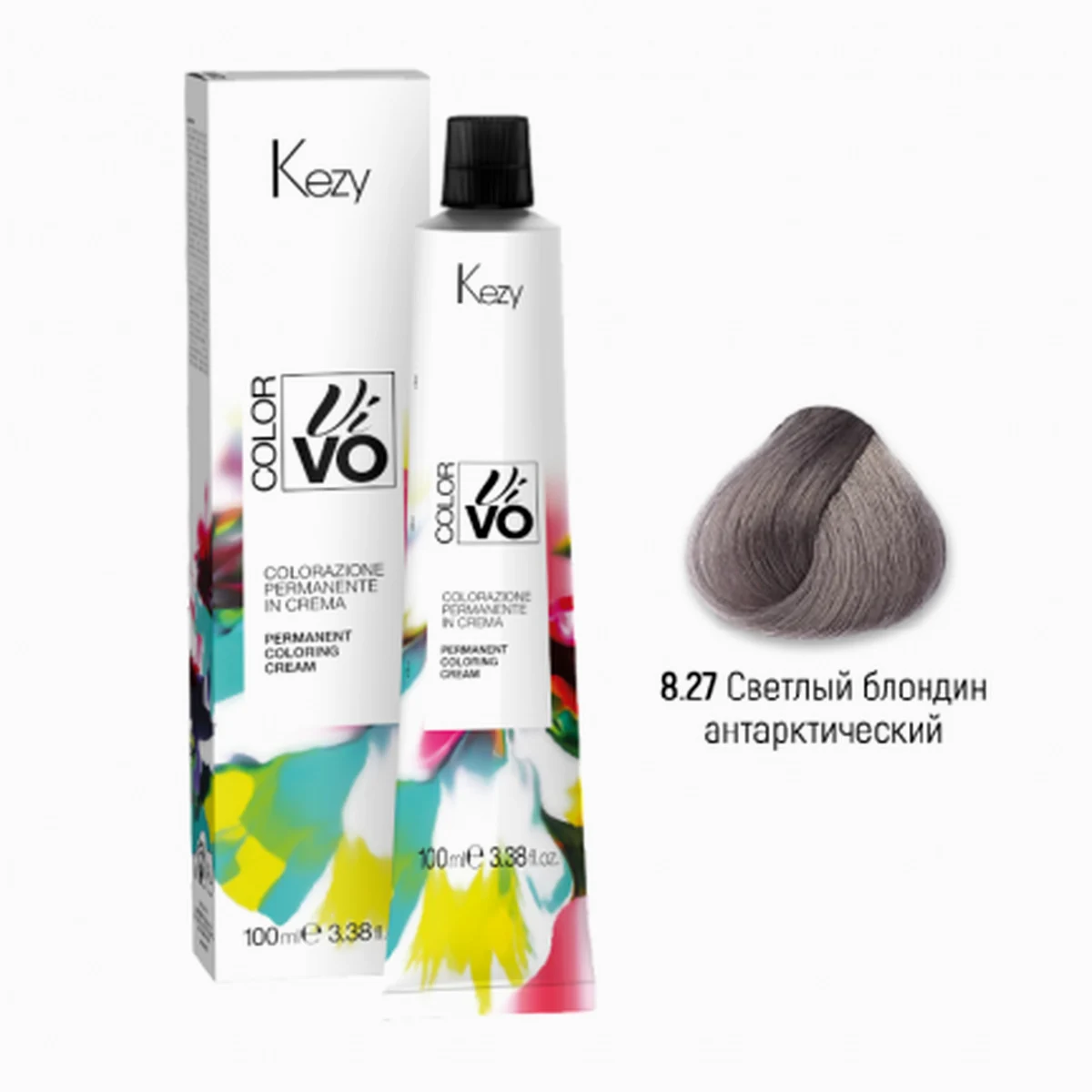 Kezy Kezy, Крем-краска Color Vivo No Ammonia 8.27  Светлый блондин антарктический  “тон в тон”, 100 мл