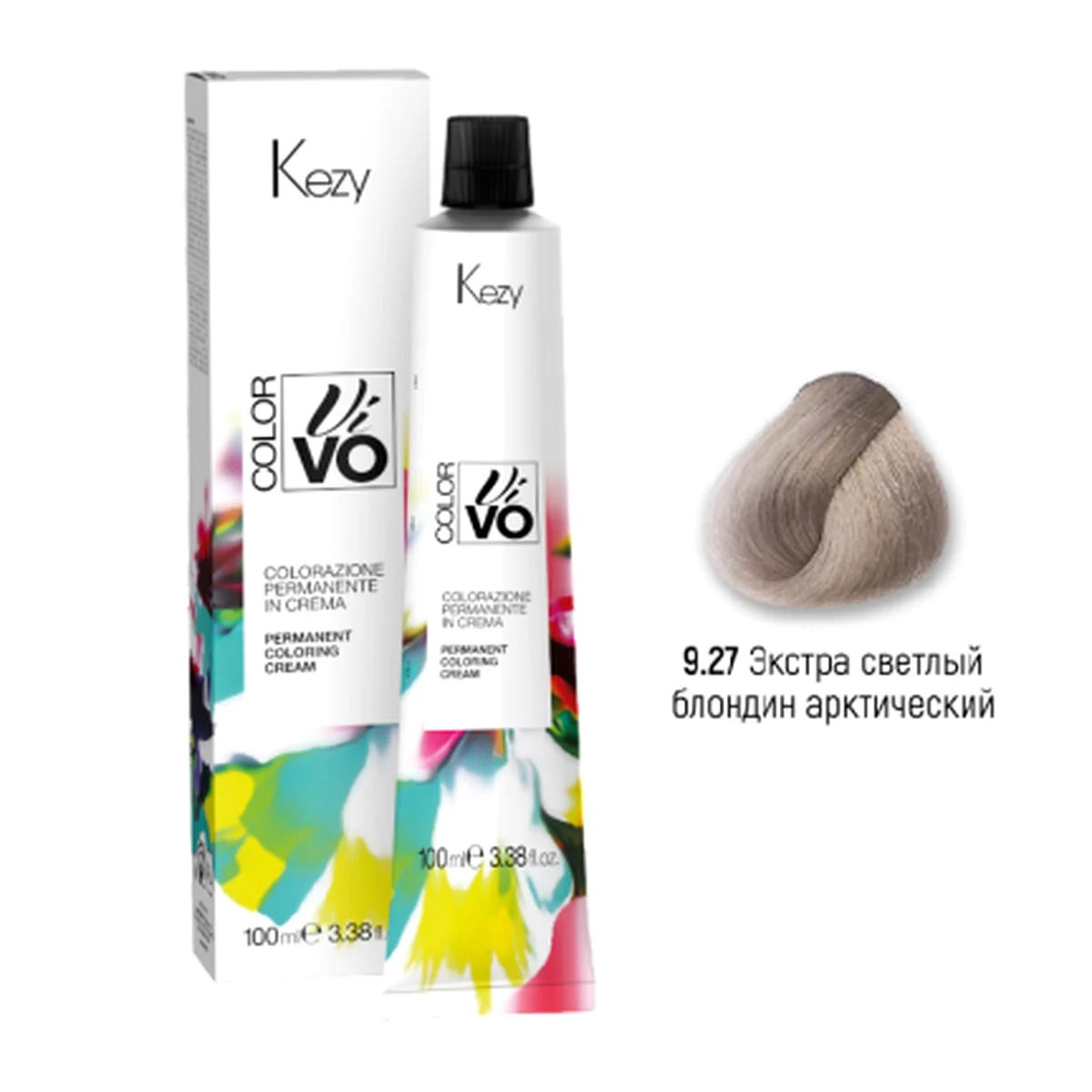 Kezy Kezy, Крем-краска Color Vivo No Ammonia 9.27 Экстра светлый блондин арктический  “тон в тон”, 100 мл