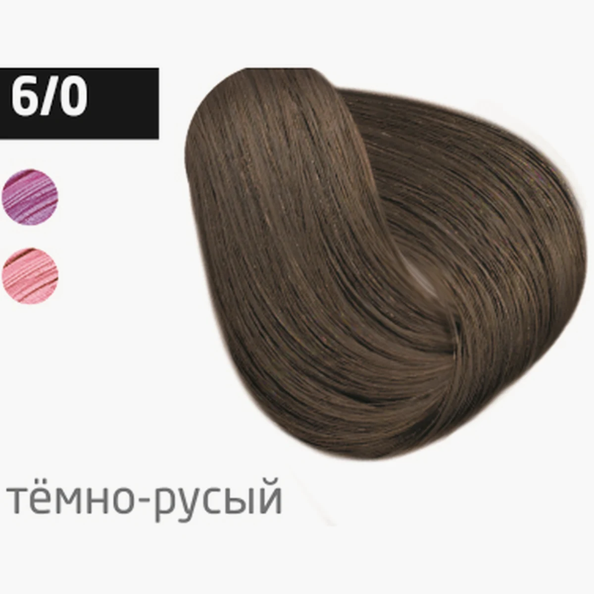 Ollin Крем-краска для волос Color 6/0 Темно-русый, 60 мл