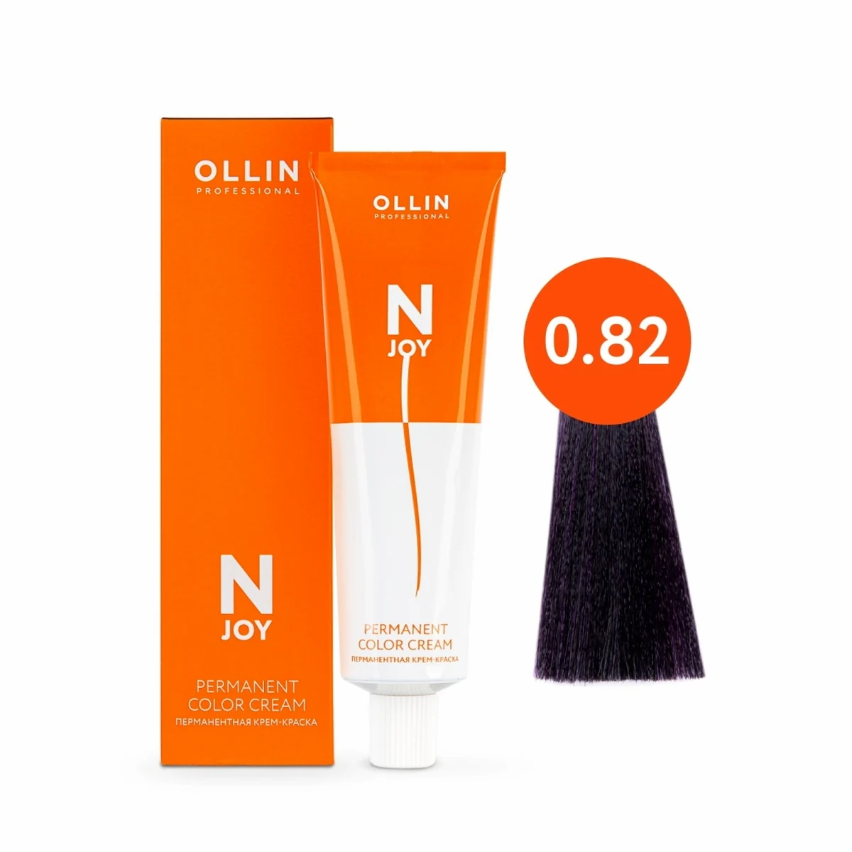 Ollin Ollin, Крем-краска для волос N-Joy 0/82 Сине-фиолетовый, перманентная, 100 мл