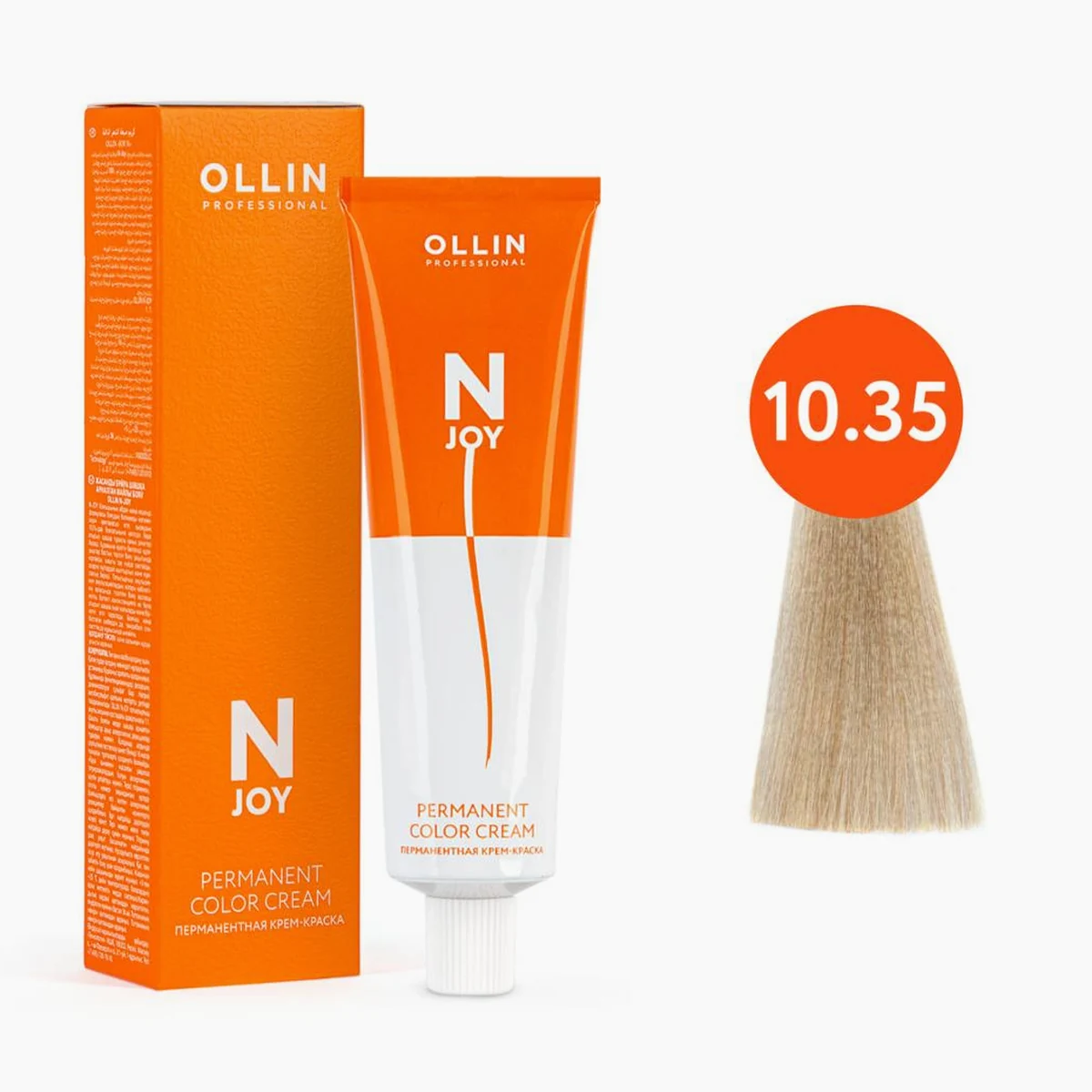 Ollin Ollin, Крем-краска для волос N-Joy 10/35 Светлый блондин золотисто-махагоновый, 100 мл