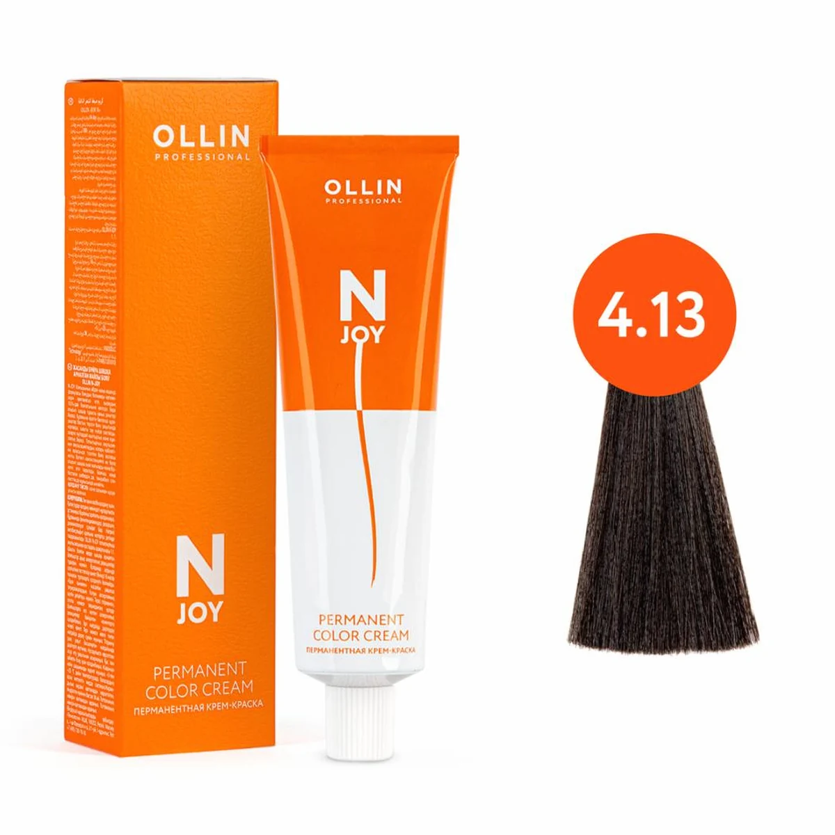 Ollin Ollin, Крем-краска для волос N-Joy 4/13 Шатен пепельно-золотистый, 100 мл