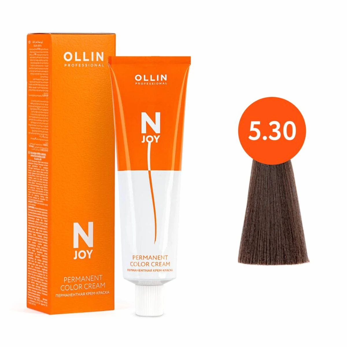 Ollin Ollin, Крем-краска для волос N-Joy 5/30 Светлый шатен золотистый, 100 мл