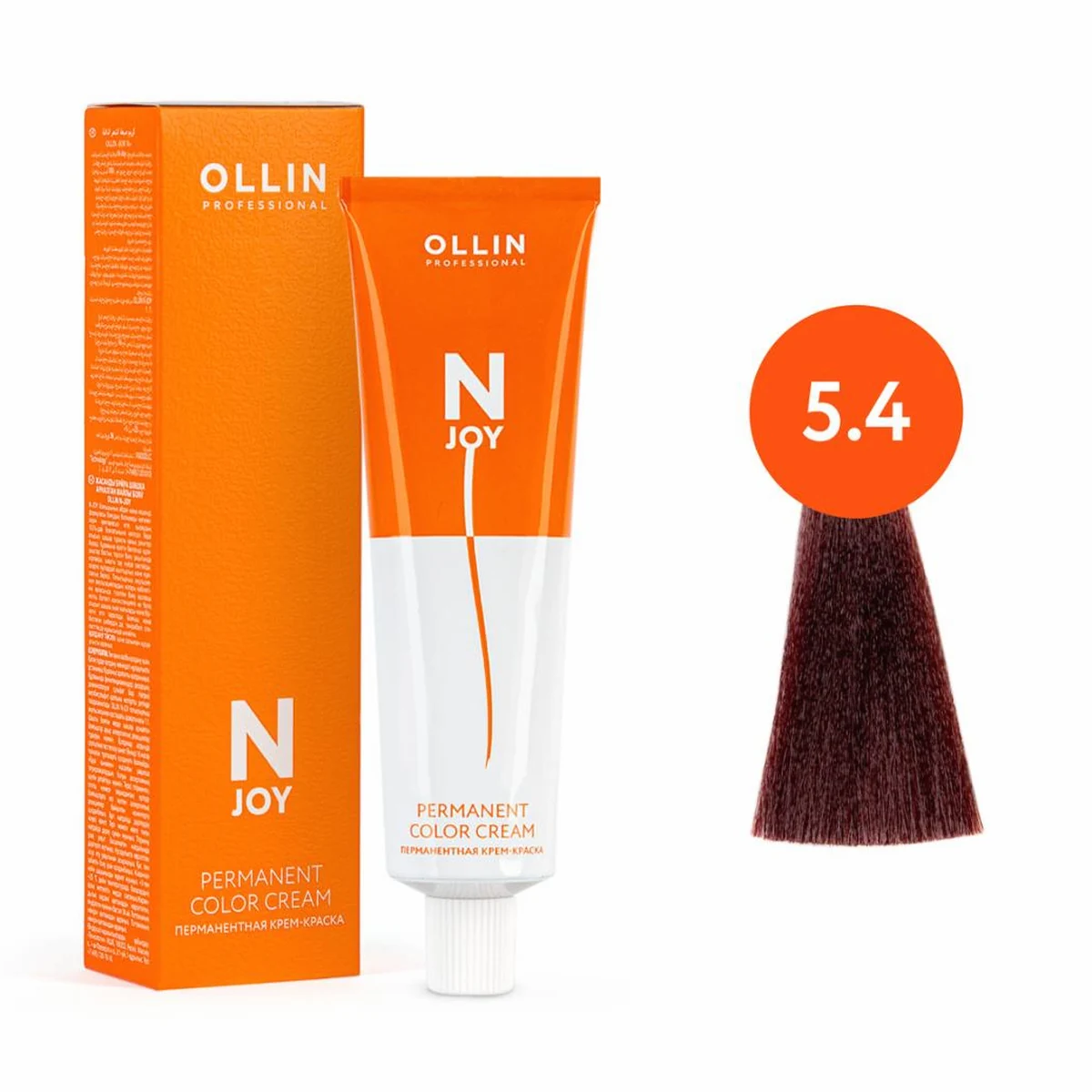 Ollin Ollin, Крем-краска для волос N-Joy 5/4 Светлый шатен медный, 100 мл