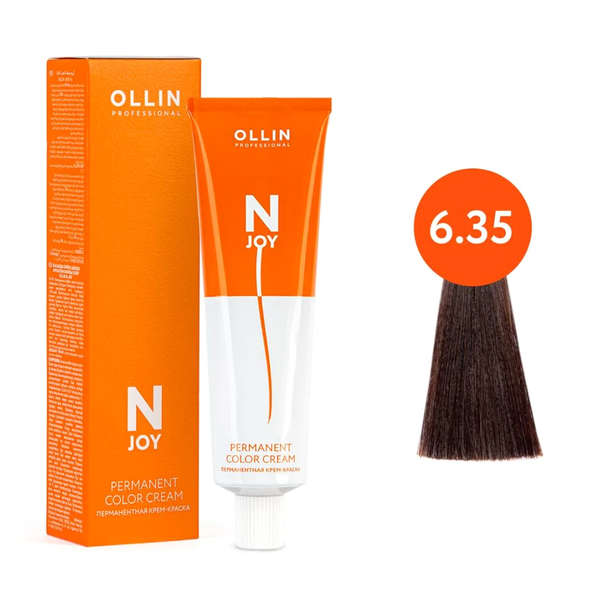 Ollin Ollin, Крем-краска для волос N-Joy 6/35 Темно-русый золотисто-махагоновый, 100 мл