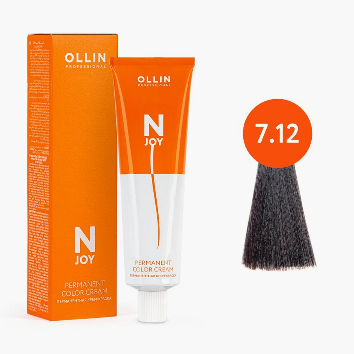 Ollin Ollin, Крем-краска для волос N-Joy 7/12 Русый пепельно-фиолетовый, перманентная, 100 мл