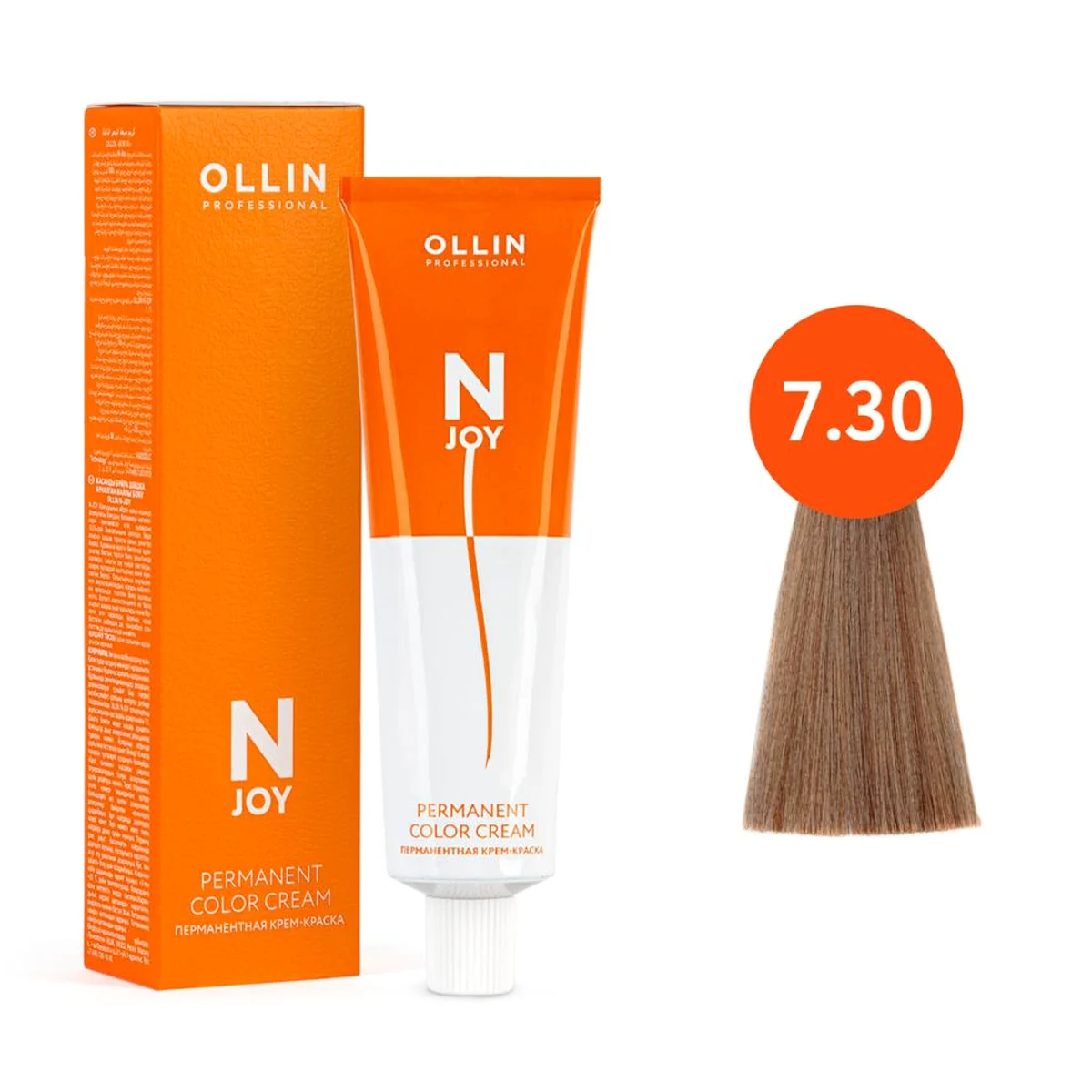 Ollin Ollin, Крем-краска для волос N-Joy 7/30 Русый золотистый, 100 мл