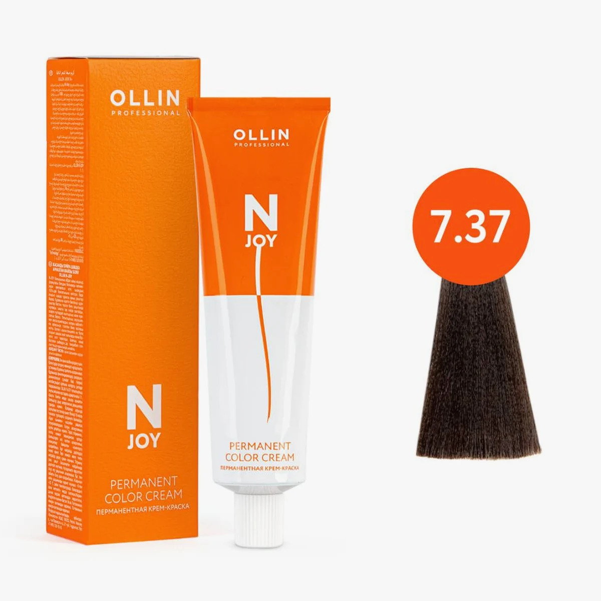 Ollin Ollin, Крем-краска для волос N-Joy 7/37 Русый золотисто-коричневый, 100 мл