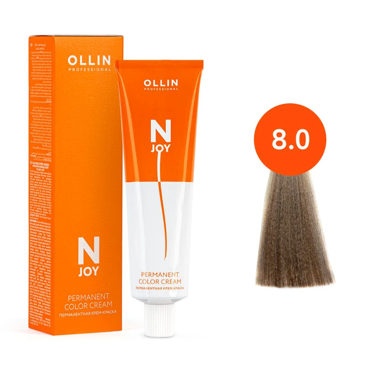 Ollin Ollin, Крем-краска для волос N-Joy 8/0 Светло-русый, 100 мл