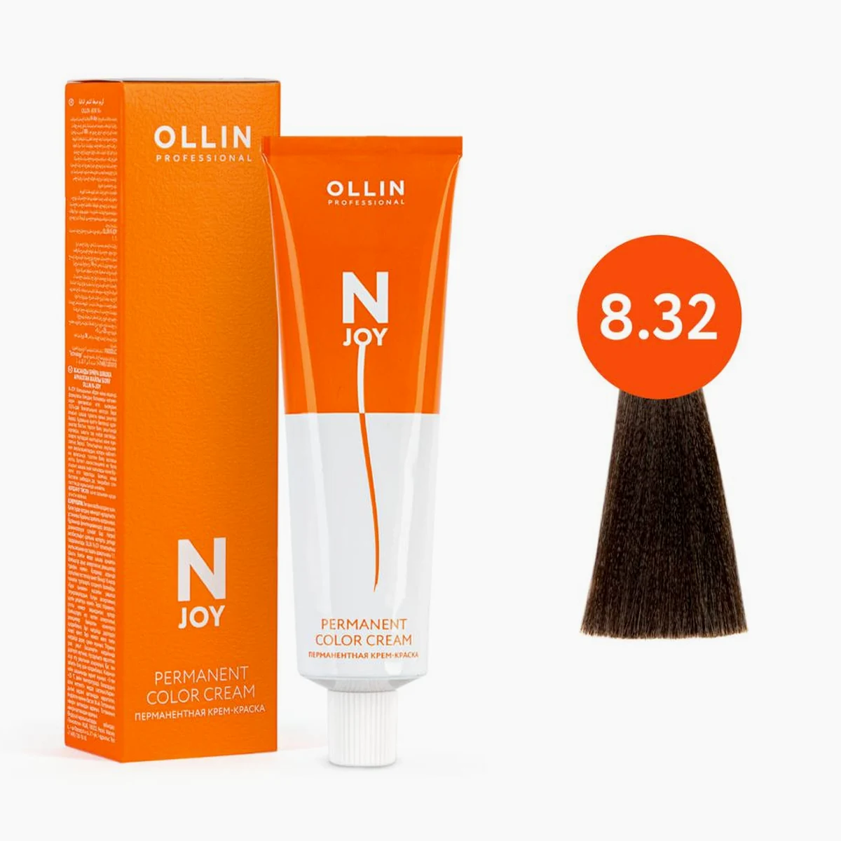 Ollin Ollin, Крем-краска для волос N-Joy 8/32 Светло-русый золотисто-фиолетовый, 100 мл