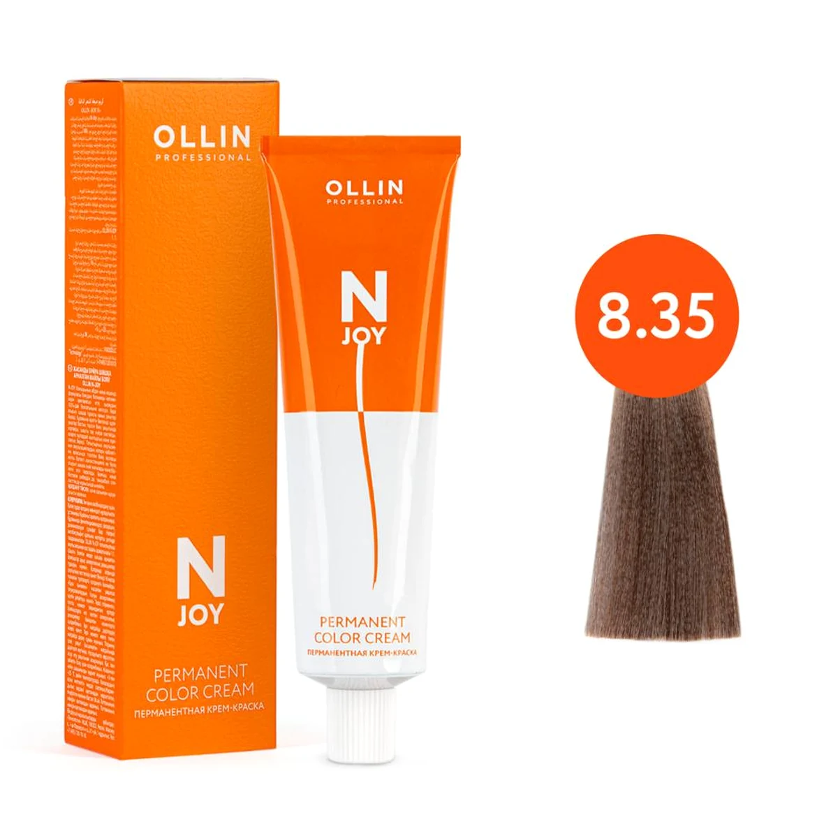 Ollin Ollin, Крем-краска для волос N-Joy 8/35 Светло-русый золотисто-махагоновый, 100 мл
