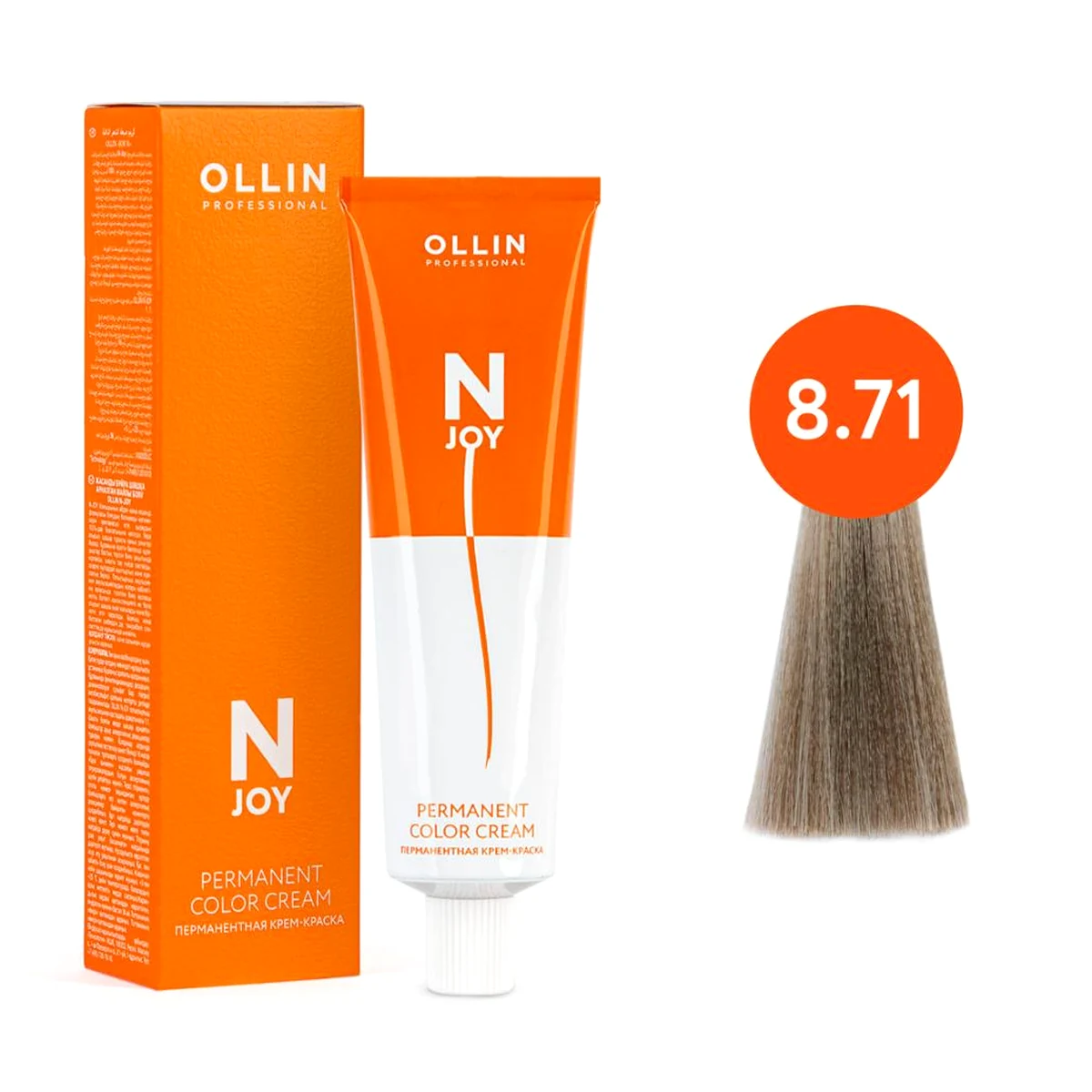 Ollin Ollin, Крем-краска для волос N-Joy 8/71 Светло-русый коричнево-пепельный, 100 мл