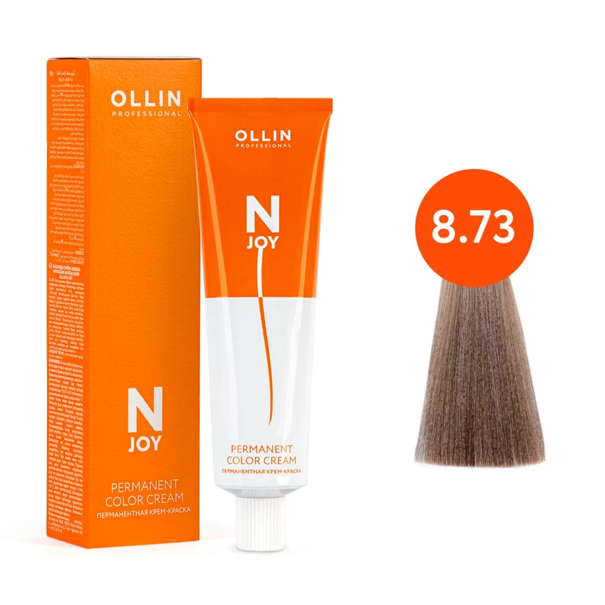 Ollin Ollin, Крем-краска для волос N-Joy 8/73 Светло-русый коричнево-золотистый, 100 мл