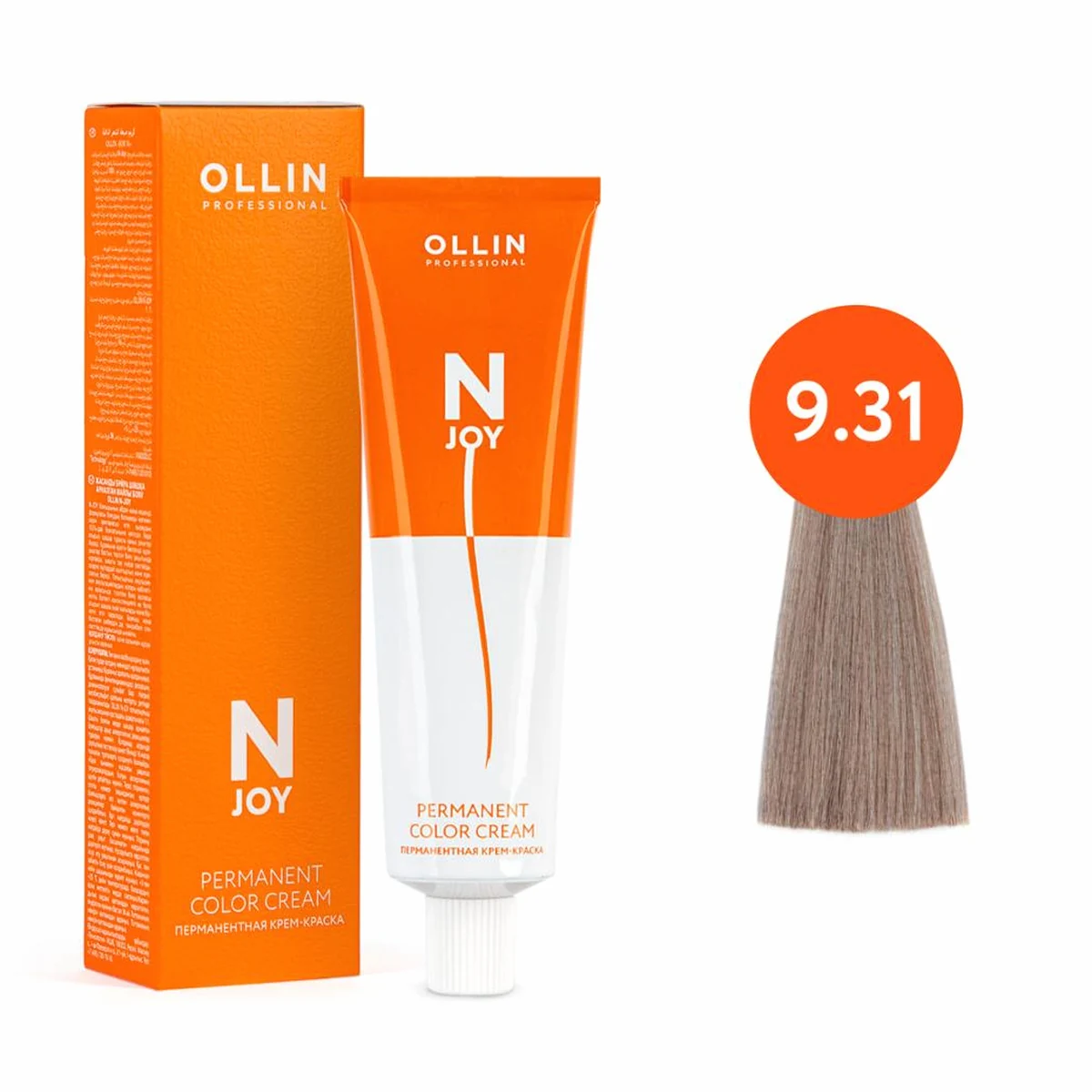 Ollin Ollin, Крем-краска для волос N-Joy 9/31 Блондин золотисто-пепельный, 100 мл