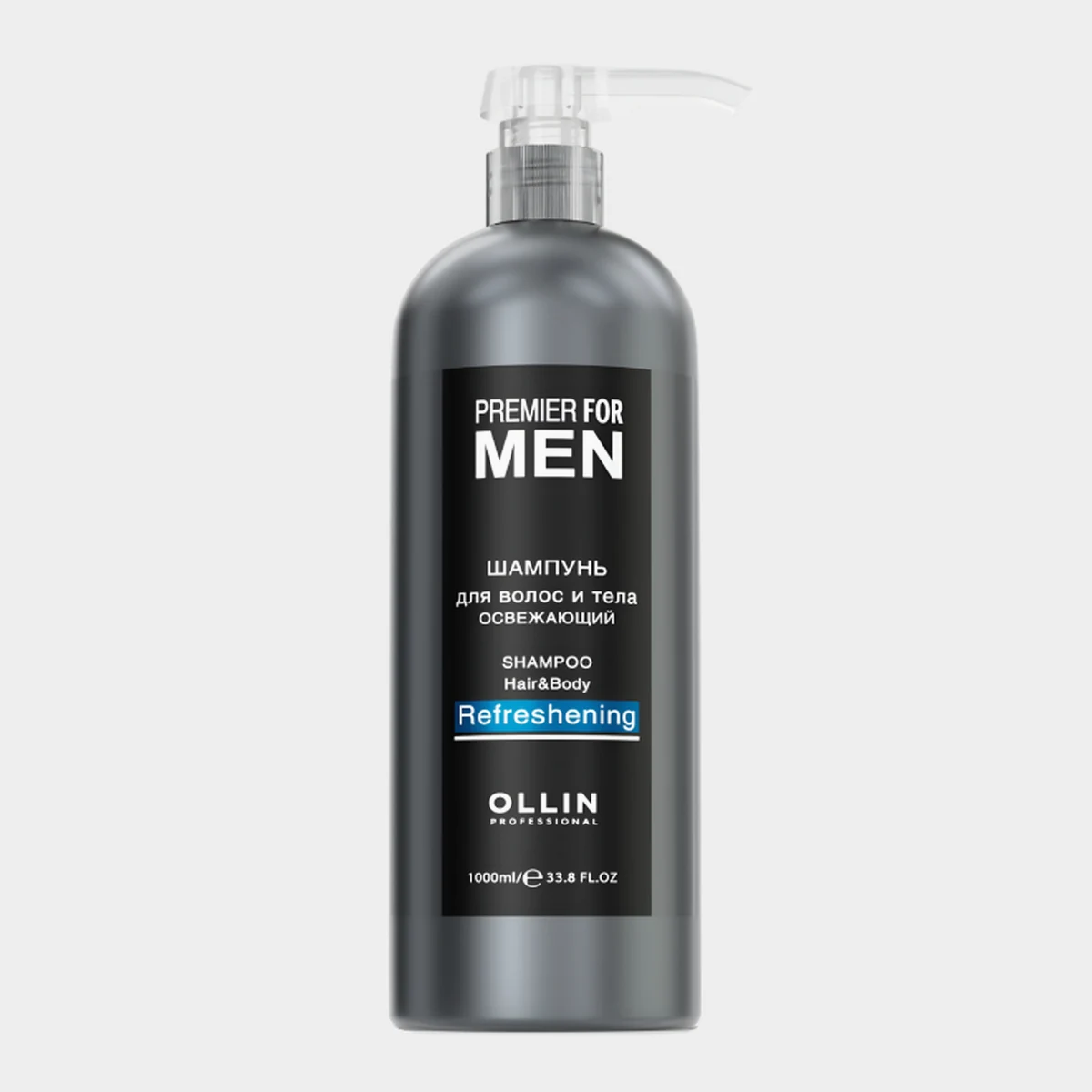 Ollin Ollin, Шампунь для волос и тела освежающий Premier for men, 1000 мл