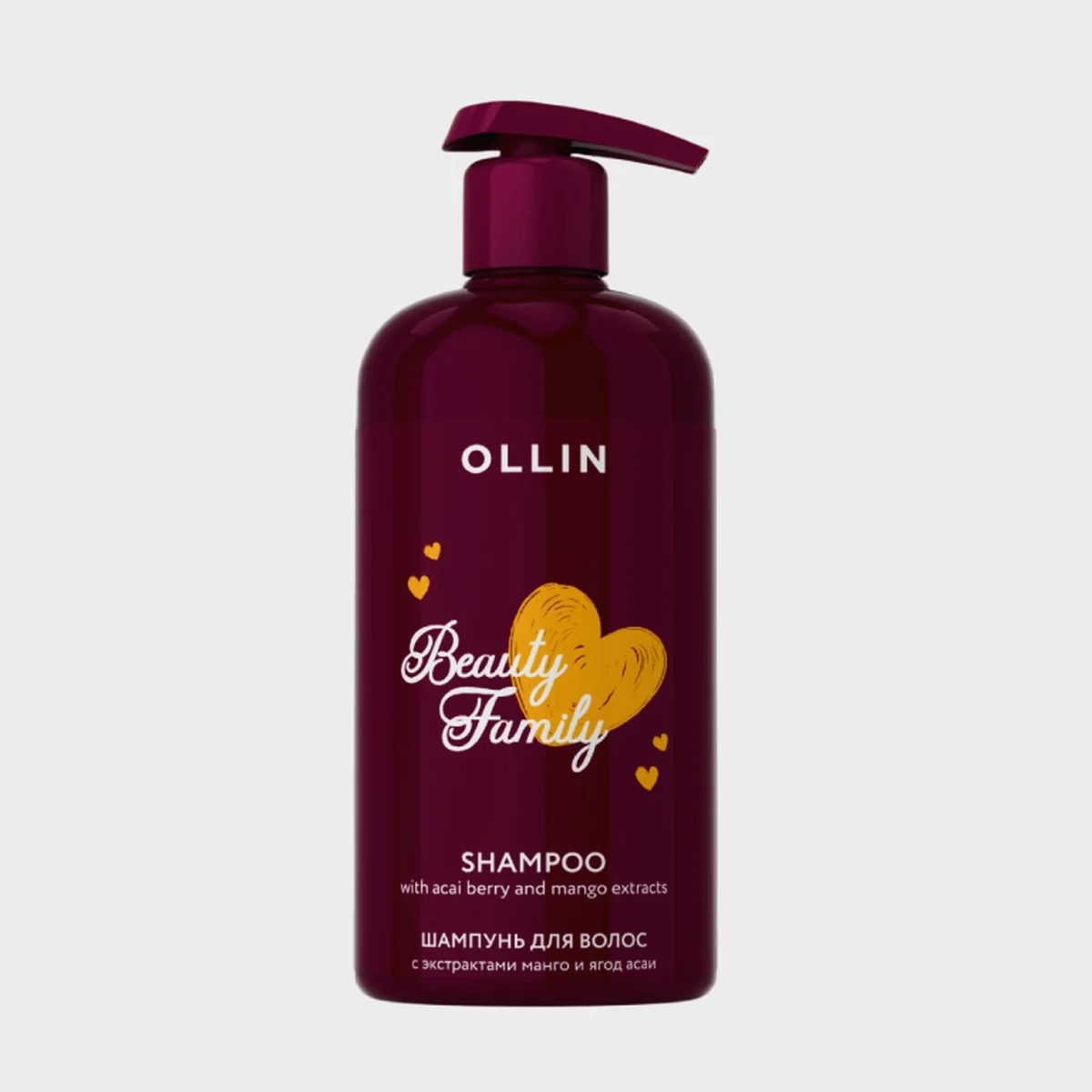 Ollin Ollin, Шампунь для волос с экстрактами манго и ягод асаи Beauty Family, 500 мл