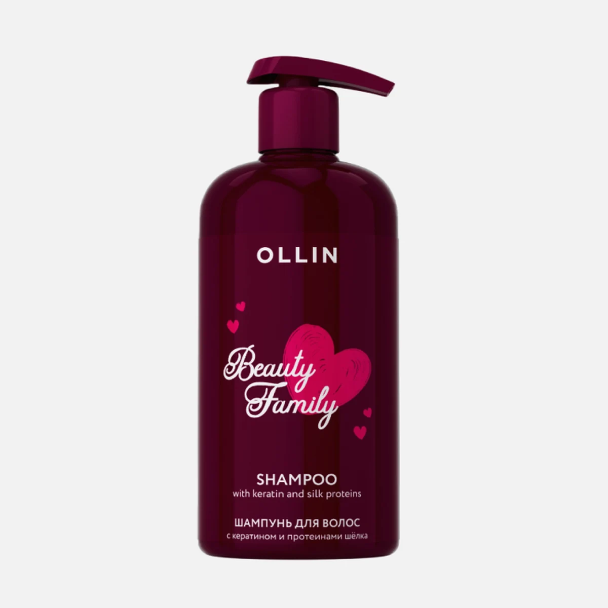 Ollin Ollin, Шампунь для волос с кератином и протеинами шёлка Beauty Family, 500 мл