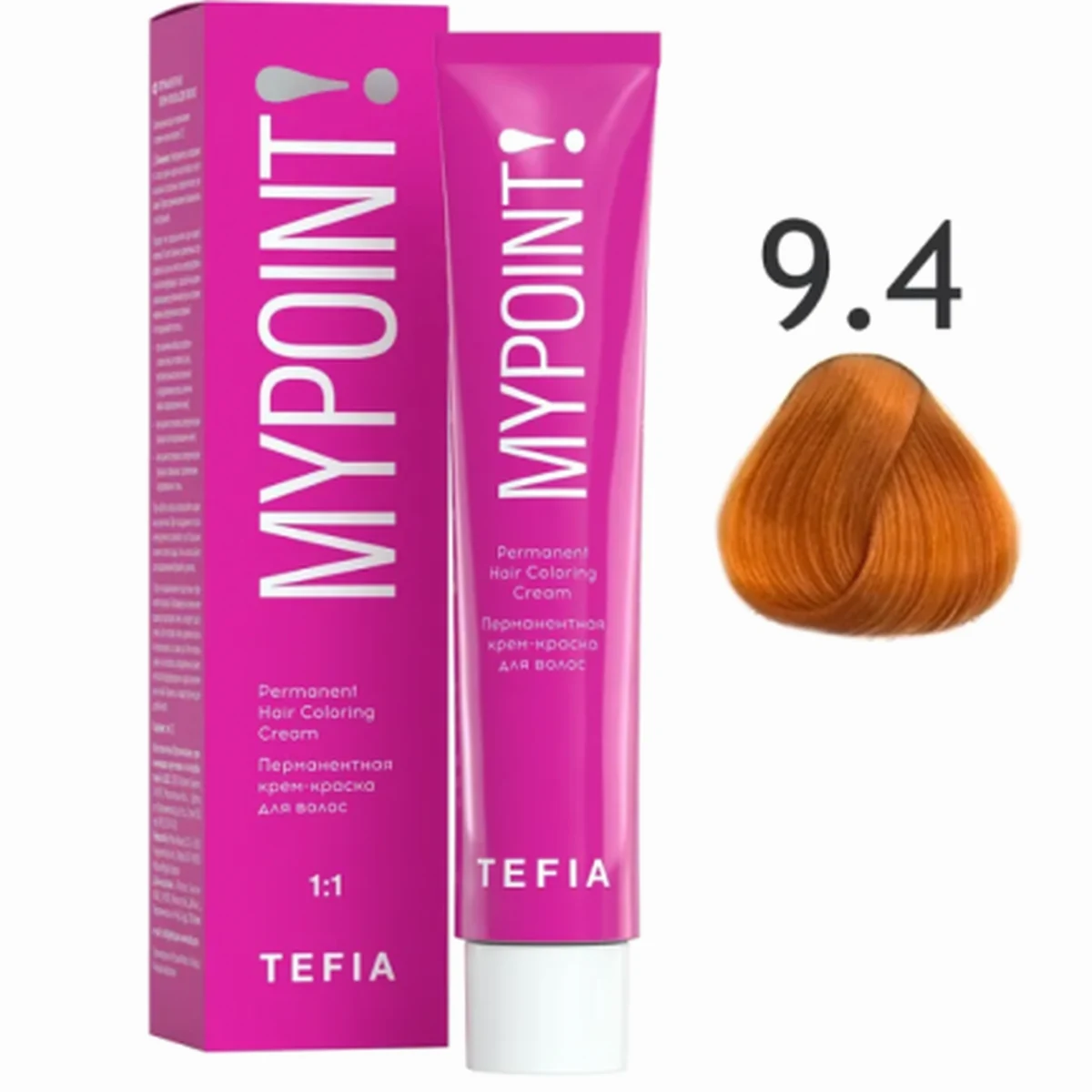 Tefia Tefia, Гель-краска MYPOINT 9.4 очень светлый блондин медный, 60 мл