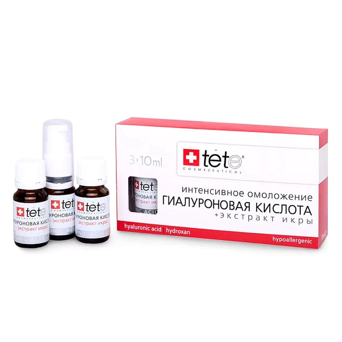 TETe Cosmeceutical TETe Cosmeceutical, Гиалуроновая кислота с экстрактом икры, 3*10 мл, фото 1