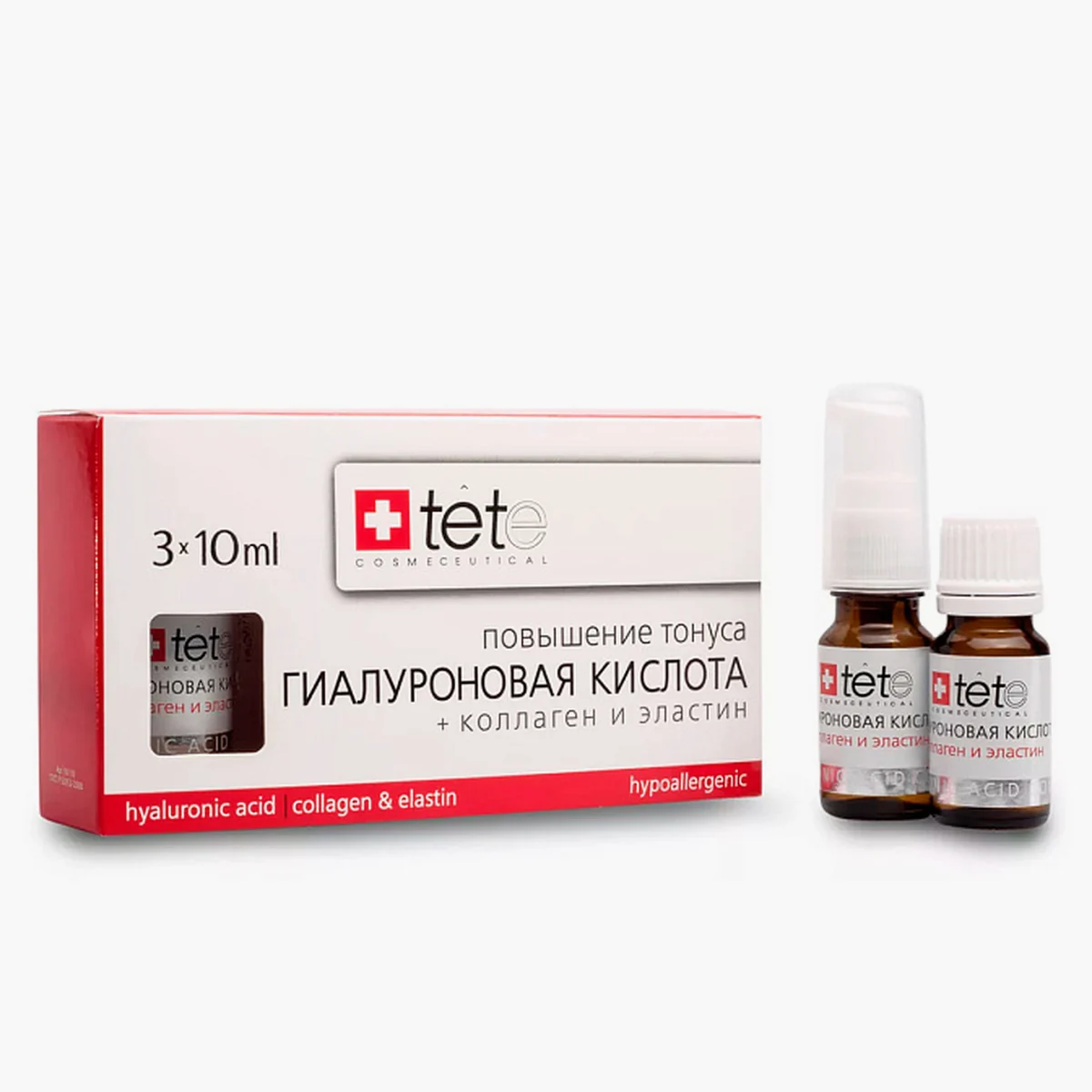 TETe Cosmeceutical TETe Cosmeceutical, Гиалуроновая кислота с коллагеном и эластином, 3*10 мл, фото 1