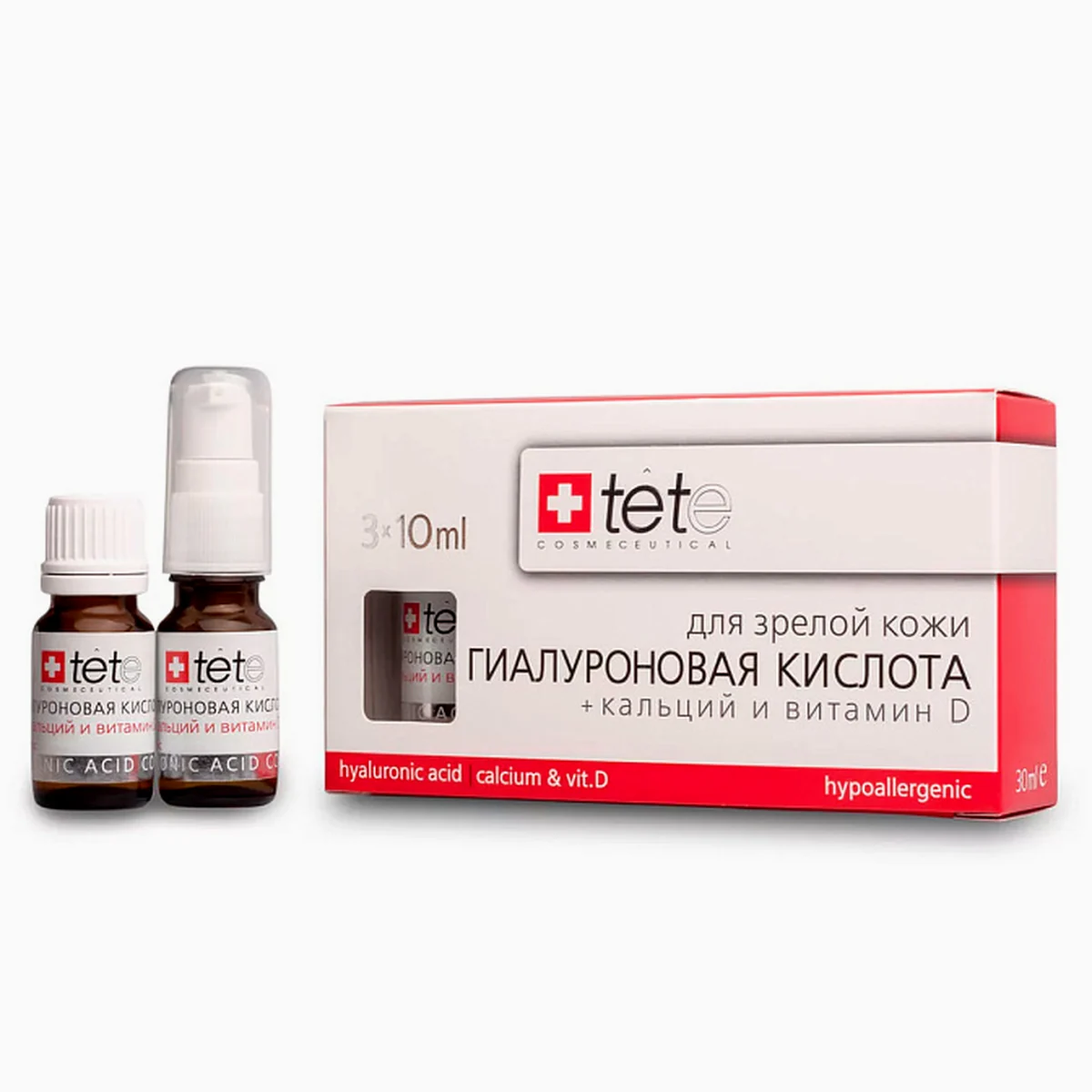 TETe Cosmeceutical TETe Cosmeceutical, Гиалуроновая кислота с кальцием и витамином Д, 3*10 мл, фото 1