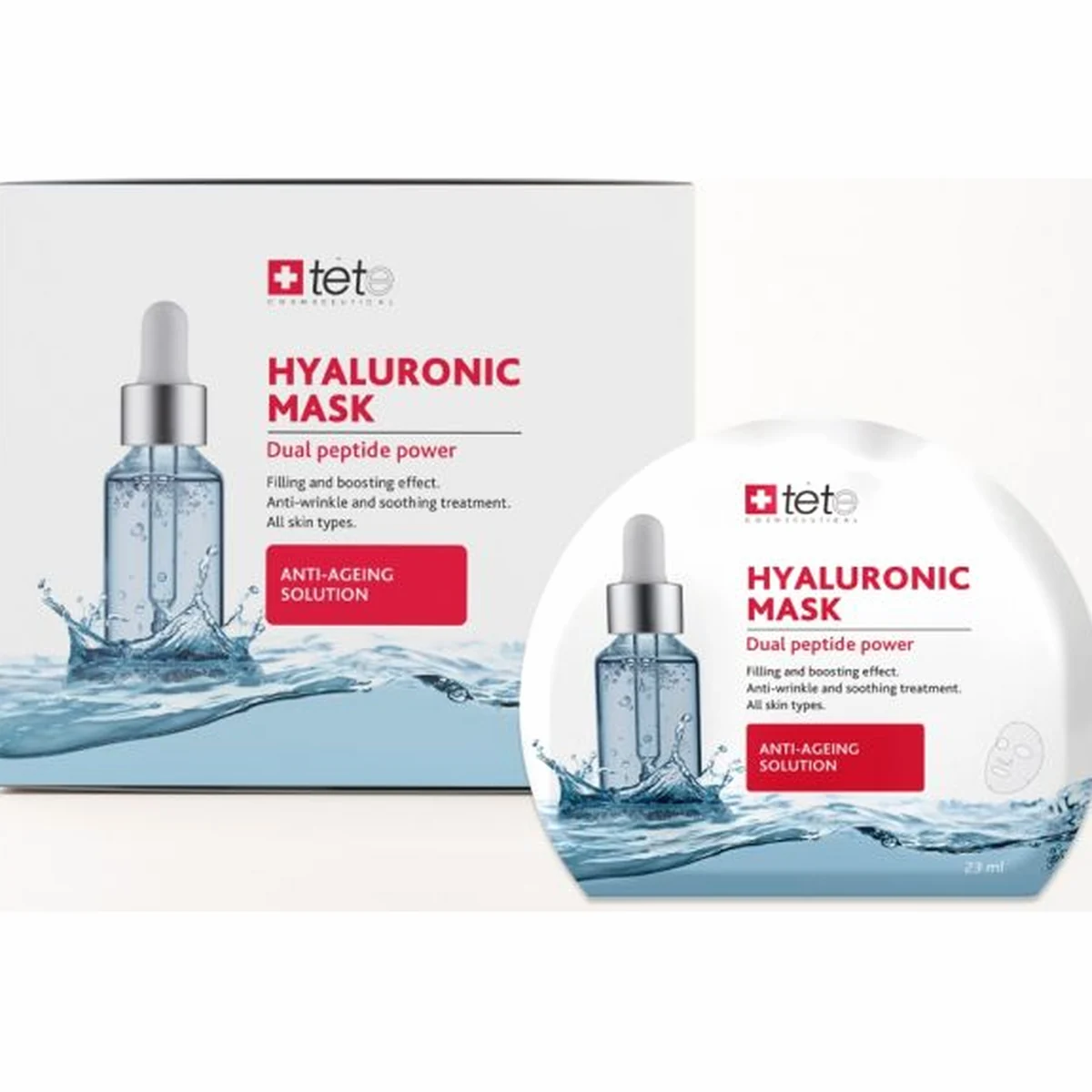 TETe Cosmeceutical TETe Cosmeceutical, Тканевая маска для лица BOX Hyaluronic Mask " Anti-ageing solution"  1 шт/уп.