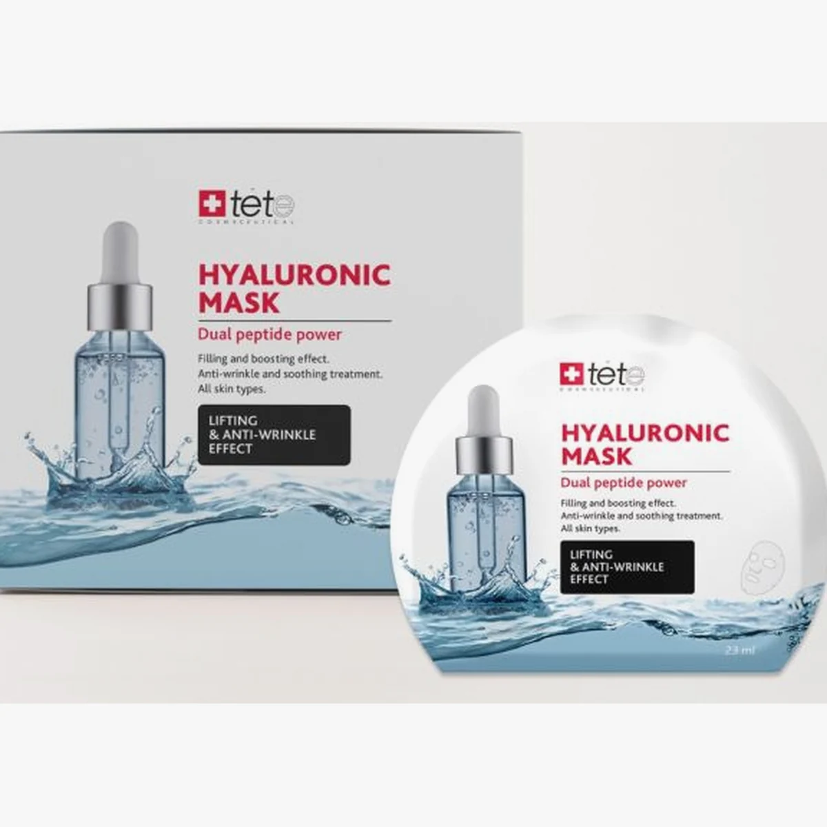 TETe Cosmeceutical TETe Cosmeceutical, Тканевая маска для лица BOX Hyaluronic Mask "Lifting & anti-wrinkle effect"1шт/у