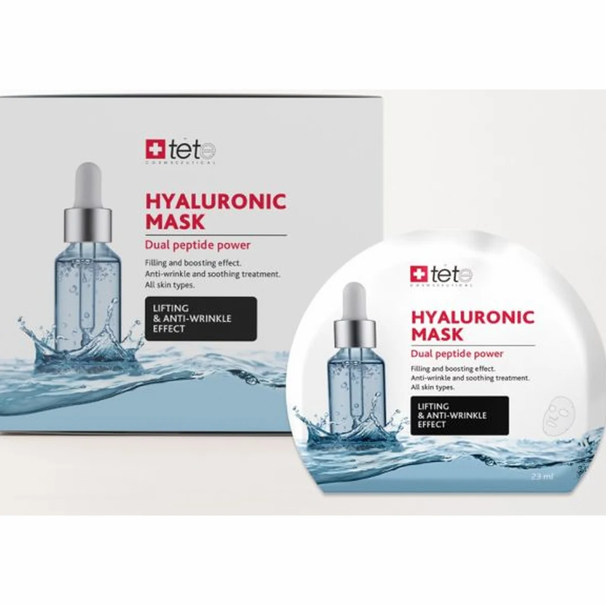 TETe Cosmeceutical TETe Cosmeceutical, Тканевая маска для лица BOX Hyaluronic Mask "Lifting & anti-wrinkle effect" 6шт