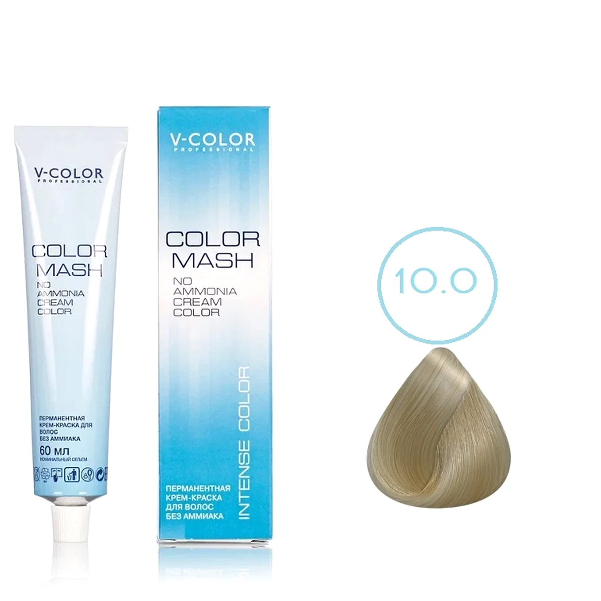 V-Color V-Color, Краска для волос Color Mash  10.0 Светлый Блондин , 60мл
