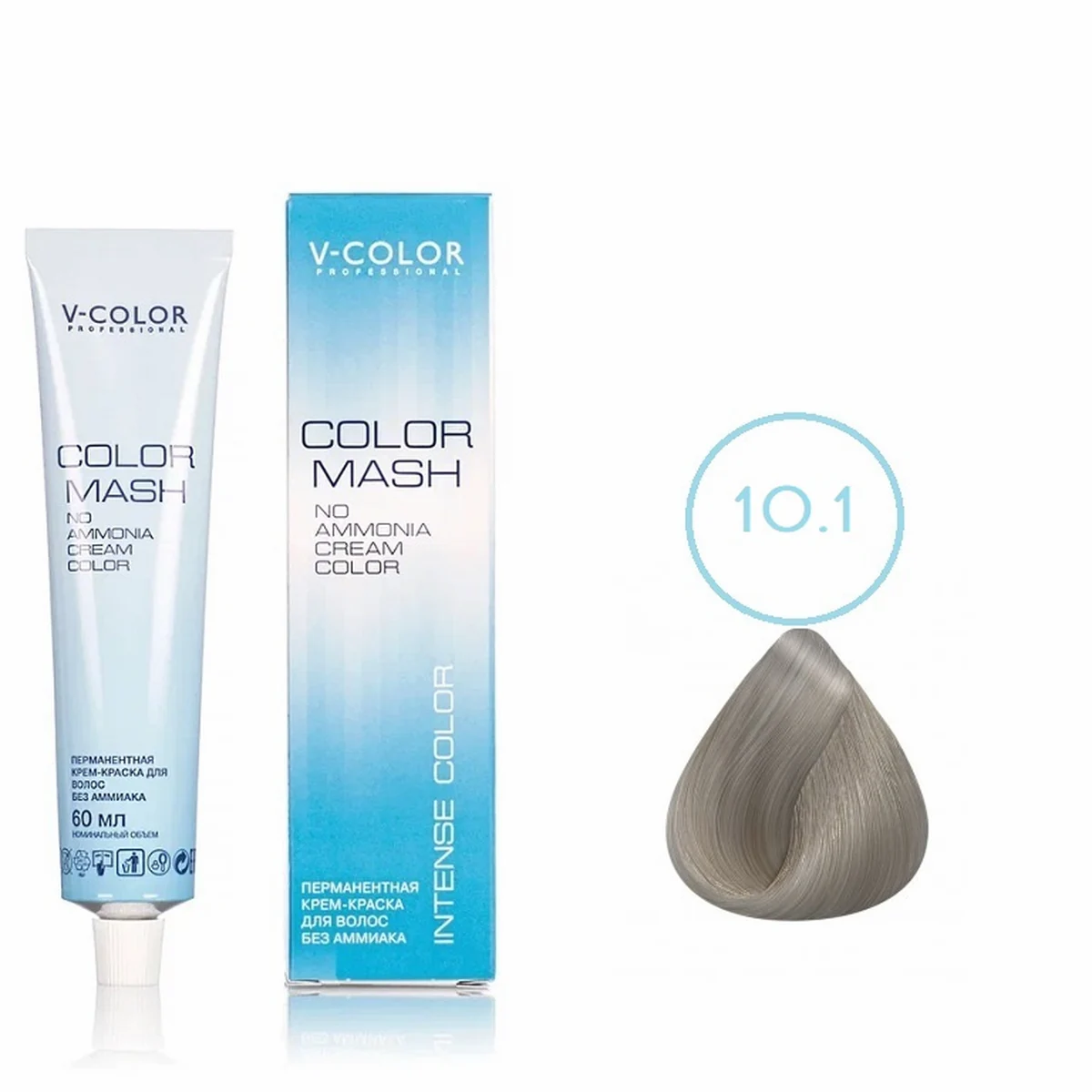 V-Color V-Color, Краска для волос Color Mash  10.1 Светлый Блондин Пепельный , 60мл