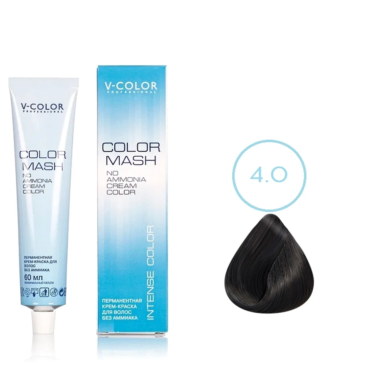 V-Color V-Color, Краска для волос Color Mash  4.0 Коричневый , 60мл