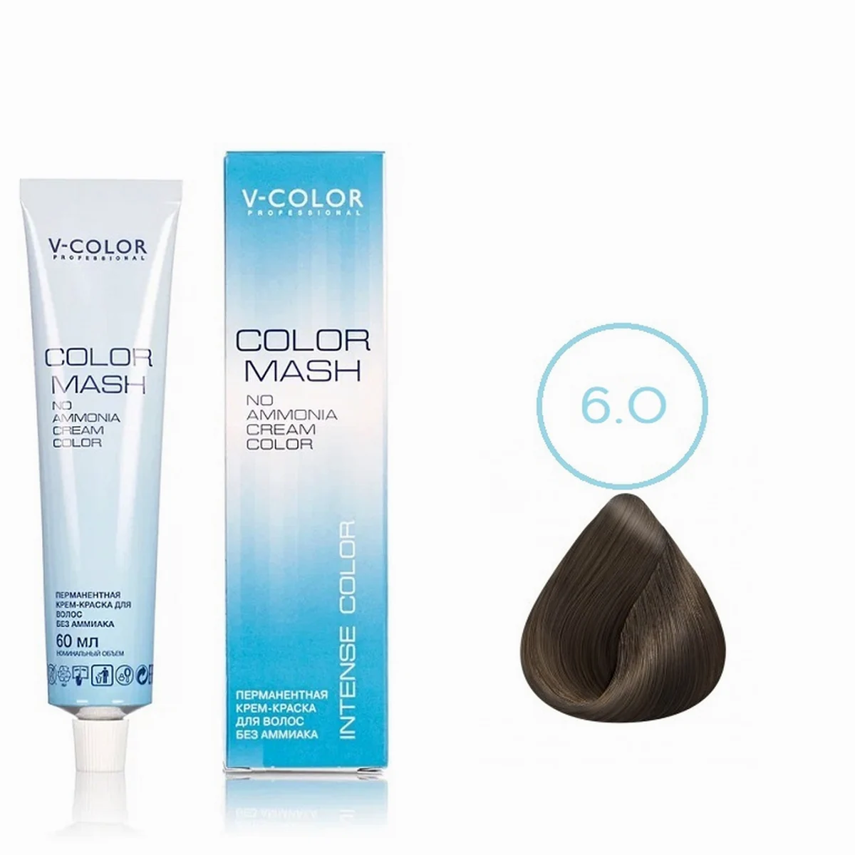 V-Color V-Color, Краска для волос Color Mash  6.0 Темно-Русый, 60мл