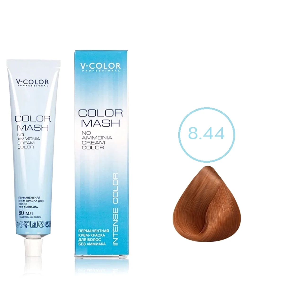 V-Color V-Color, Краска для волос Color Mash  8.44 Светло-русый Медный Интенсивный , 60мл