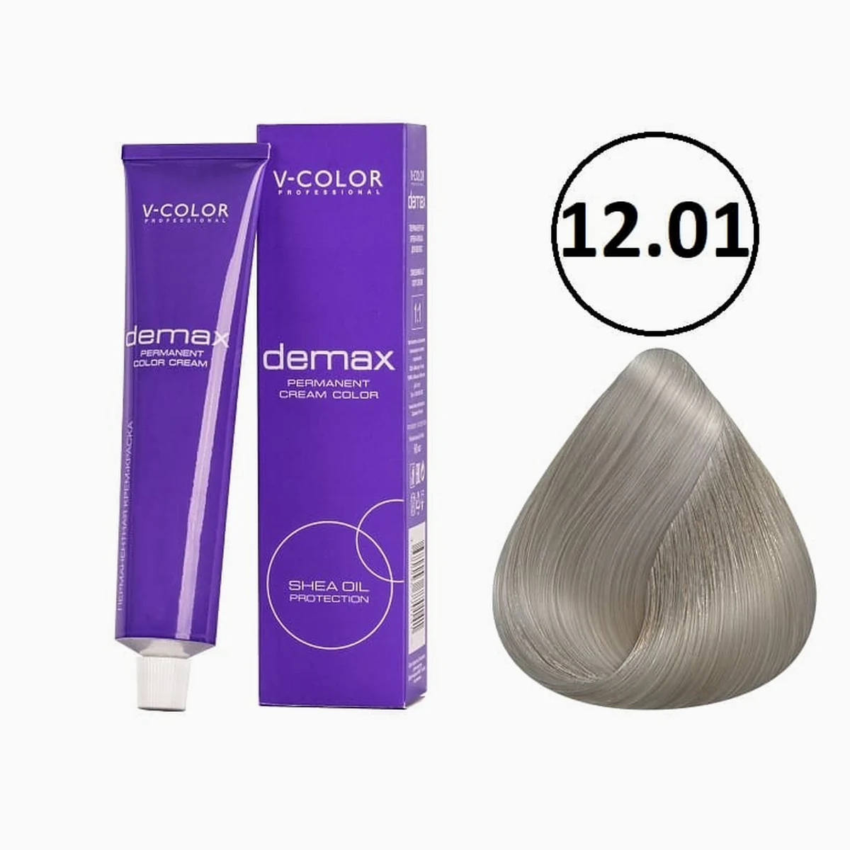 V-Color V-Color, Краска для волос Demax 12.01 Осветляющий Пепельный Блондин , 60 мл