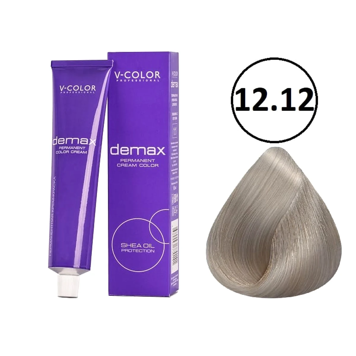 V-Color V-Color, Краска для волос Demax 12.12 Осветляющий Пепельно-Перламутровый Блондин , 60 мл