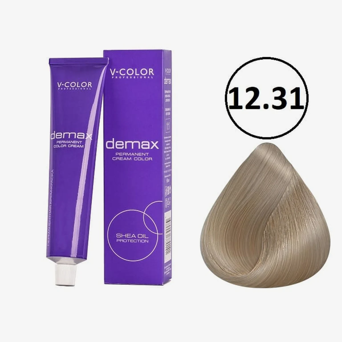 V-Color V-Color, Краска для волос Demax 12.31 Осветляющий Бежевый Блондин , 60 мл