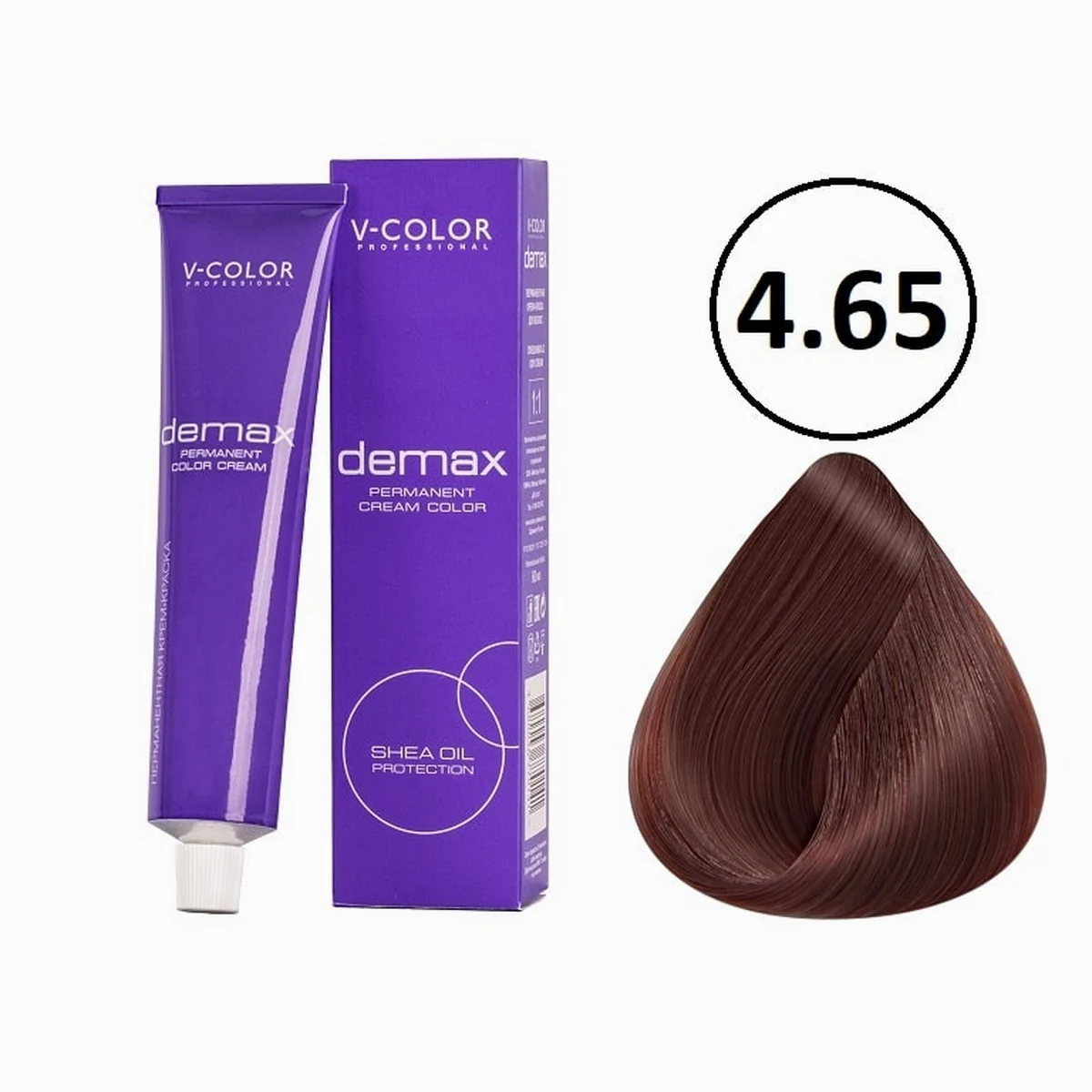 V-Color V-Color, Краска для волос Demax 4.65 Коричневый Красный Махагон , 60 мл