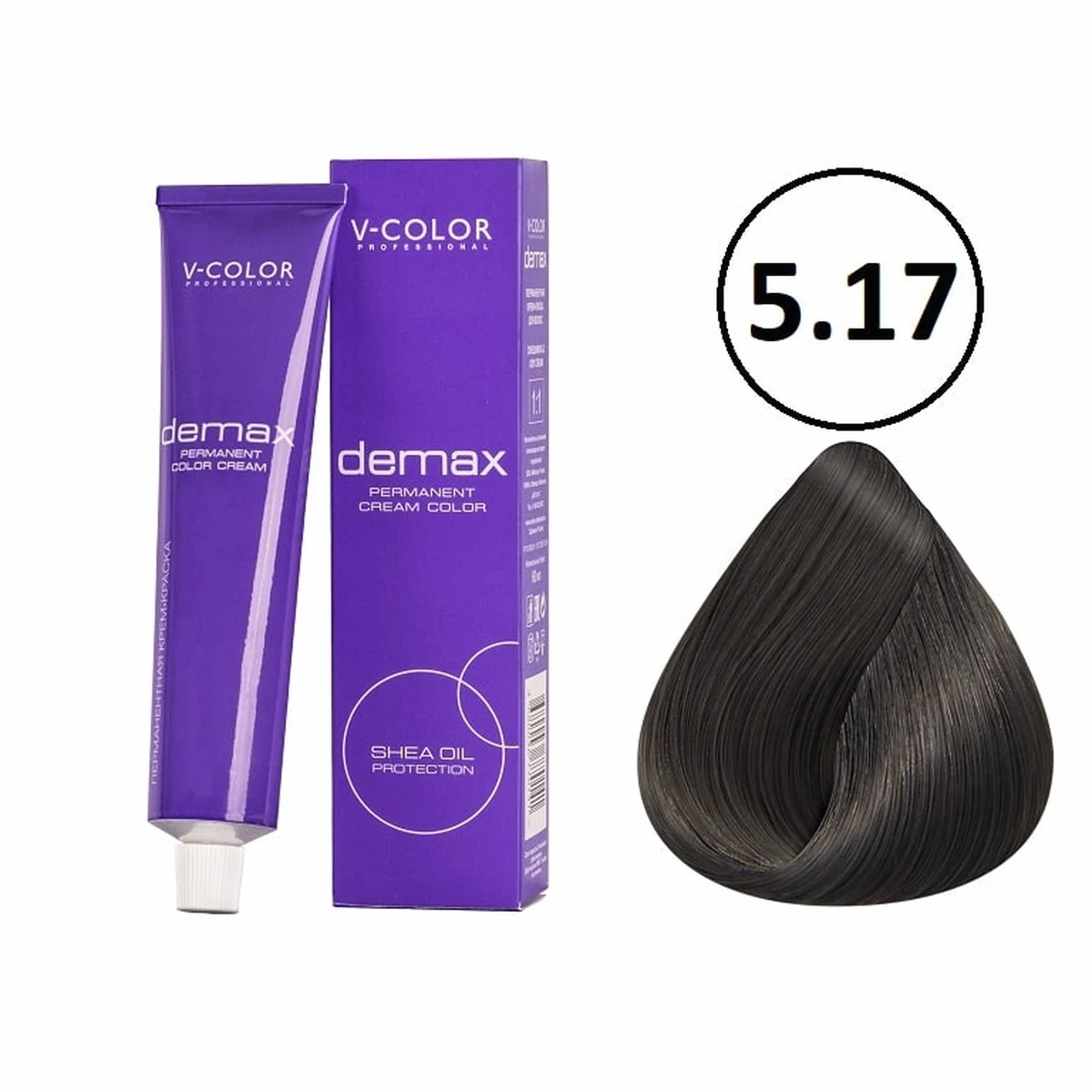 V-Color V-Color, Краска для волос Demax 5.17 Светло-коричневый Пепельно-шоколадный  , 60мл