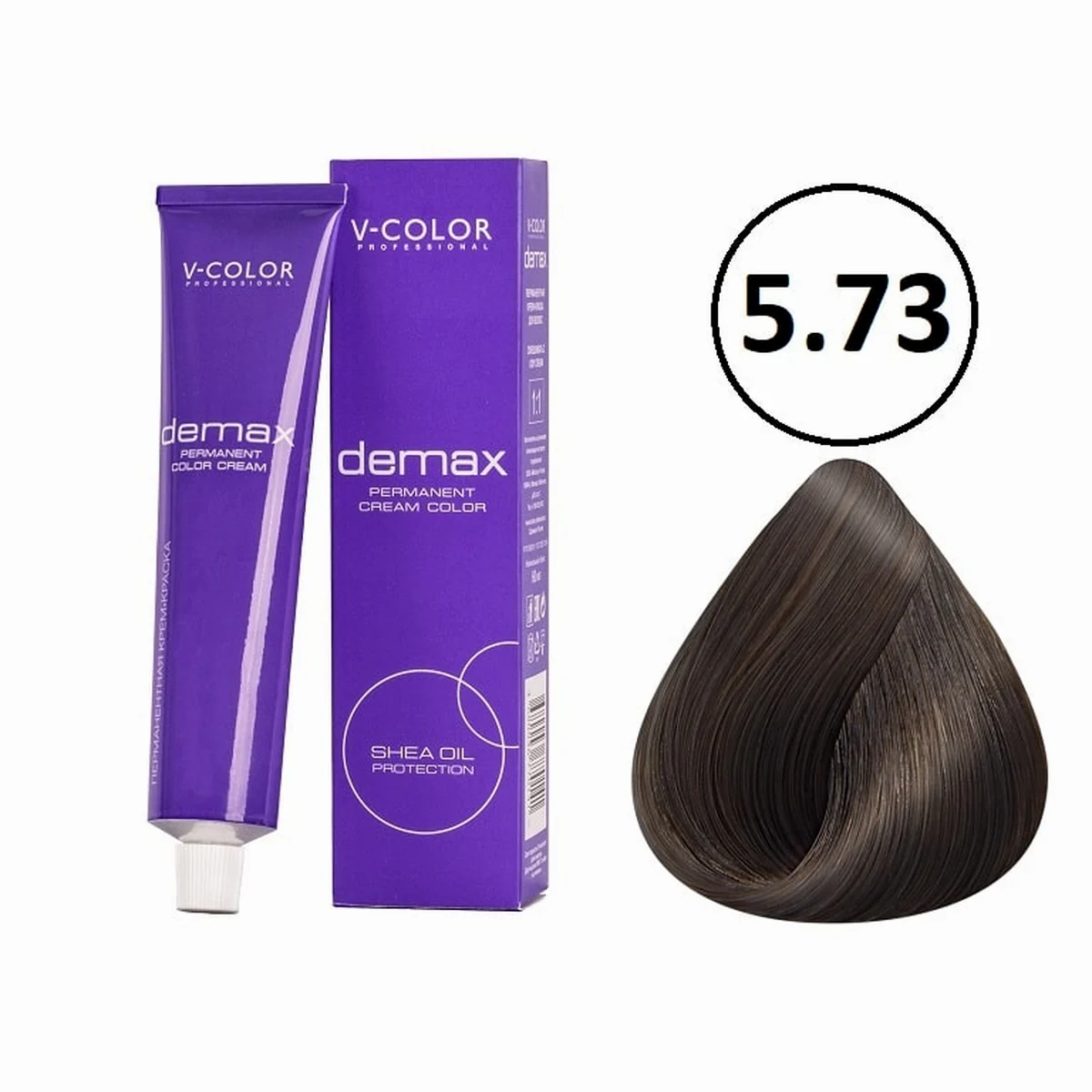 V-Color V-Color, Краска для волос Demax 5.73 Светло-Коричневый Шоколадно-Золотистый , 60 мл