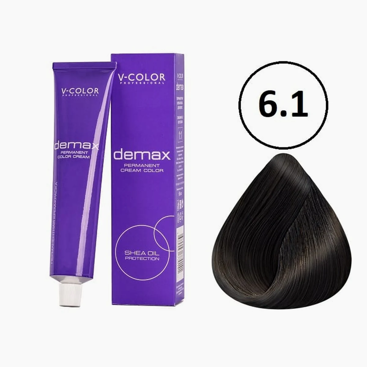 V-Color V-Color, Краска для волос Demax 6.1 Тёмно-Русый Пепельный , 60 мл