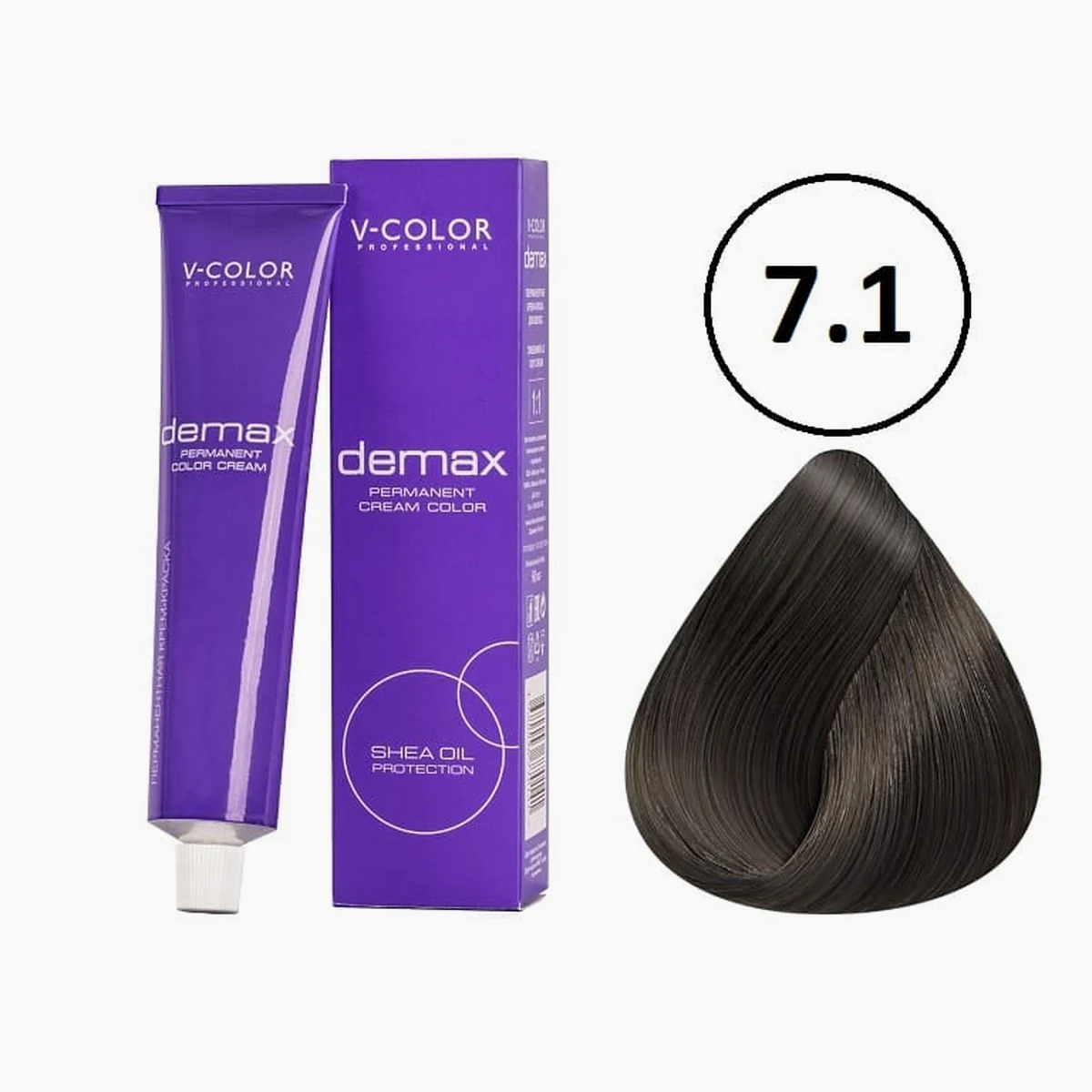V-Color V-Color, Краска для волос Demax 7.1 Русый Пепельный , 60 мл